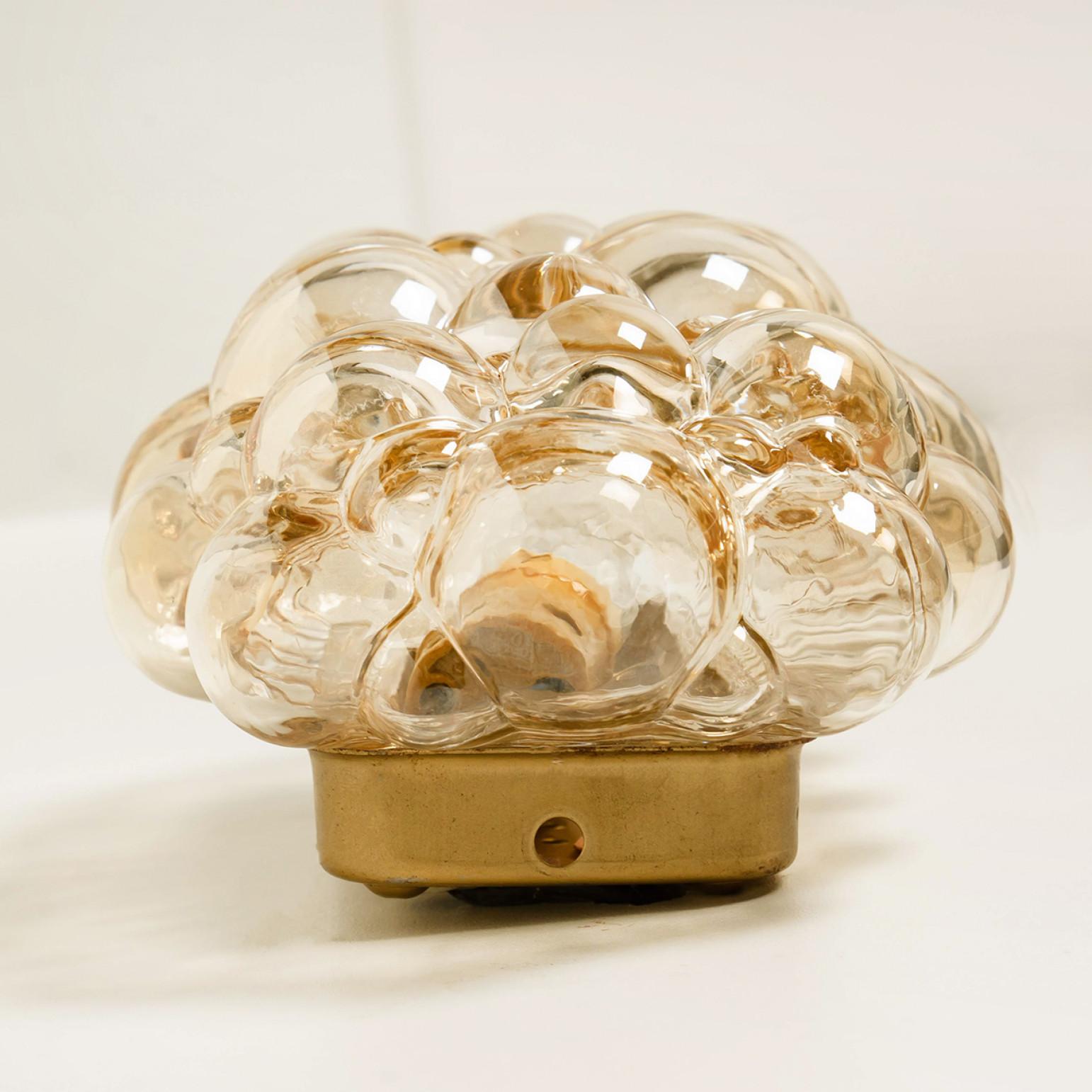 Helena Tynell Amber Glass Bubble Wall Sconces, 1960s For Sale 8