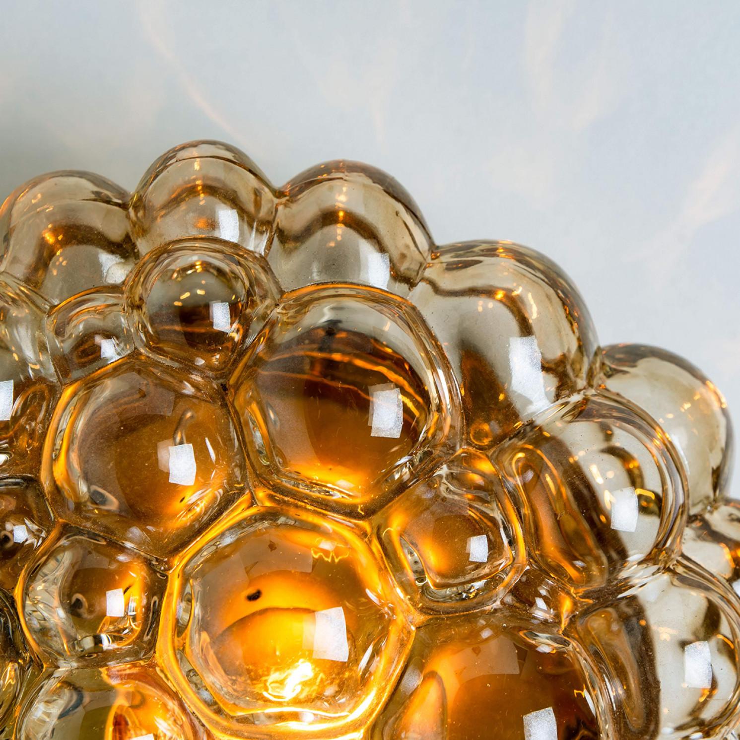 Helena Tynell Amber Glass Wall Sconces, Germany, 1960s For Sale 3