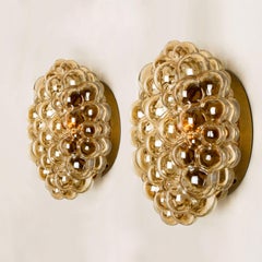 Appliques murales en verre ambré Helena Tynell, Allemagne, années 1960