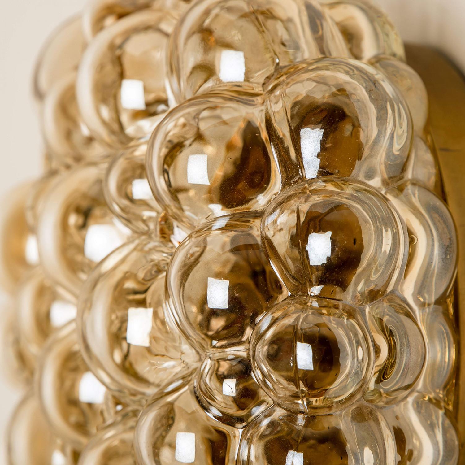 Mid-Century Modern Helena Tynell Amber Glass Wall Sconces, Germany, 1960s For Sale