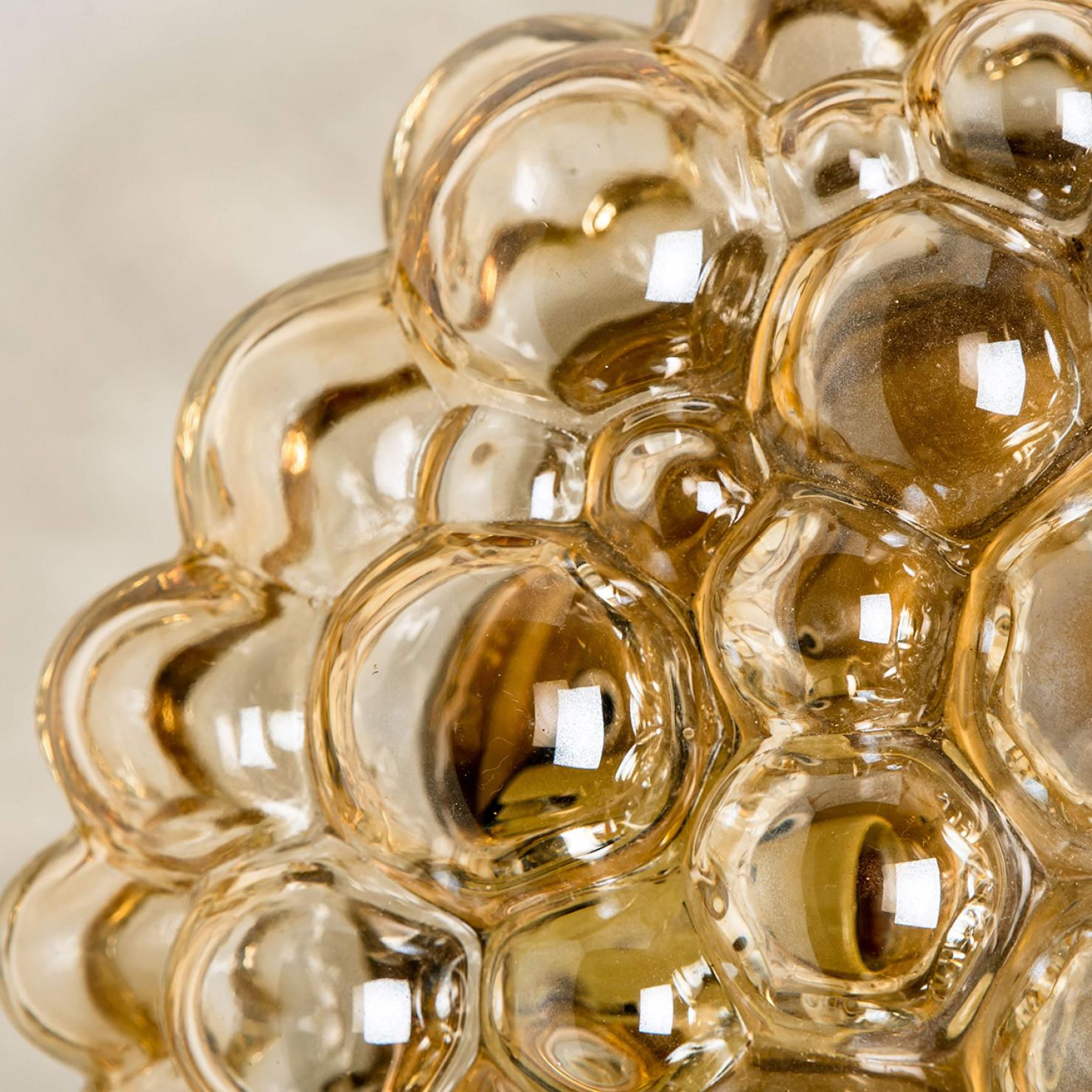 Mid-20th Century Helena Tynell Amber Glass Wall Sconces, Germany, 1960s For Sale