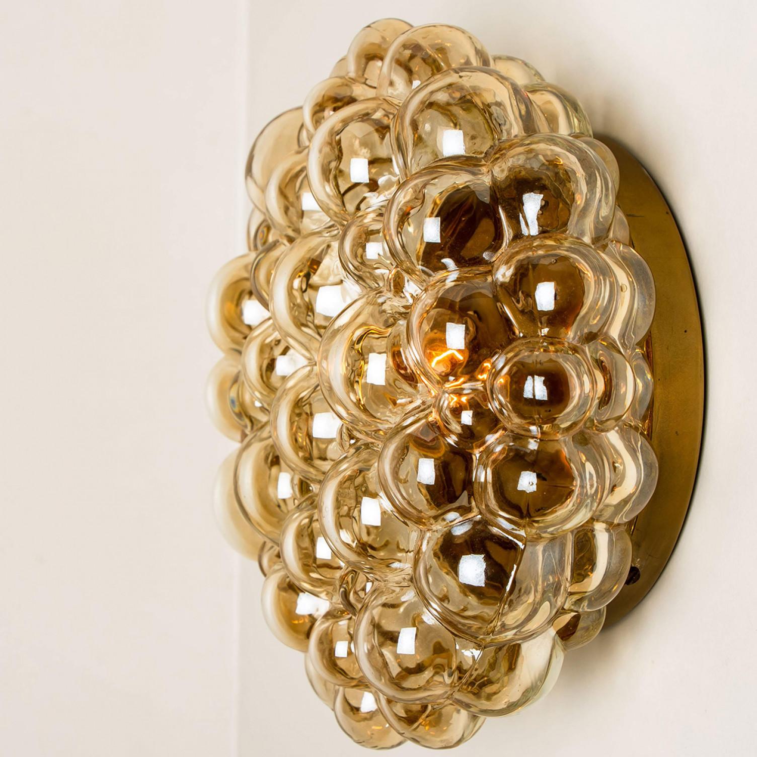 Helena Tynell Amber Glass Wall Sconces, Germany, 1960s For Sale 1