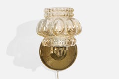 Helena Tynell Attribution, Wall Light, Brass, Glass, Sweden, 1960s