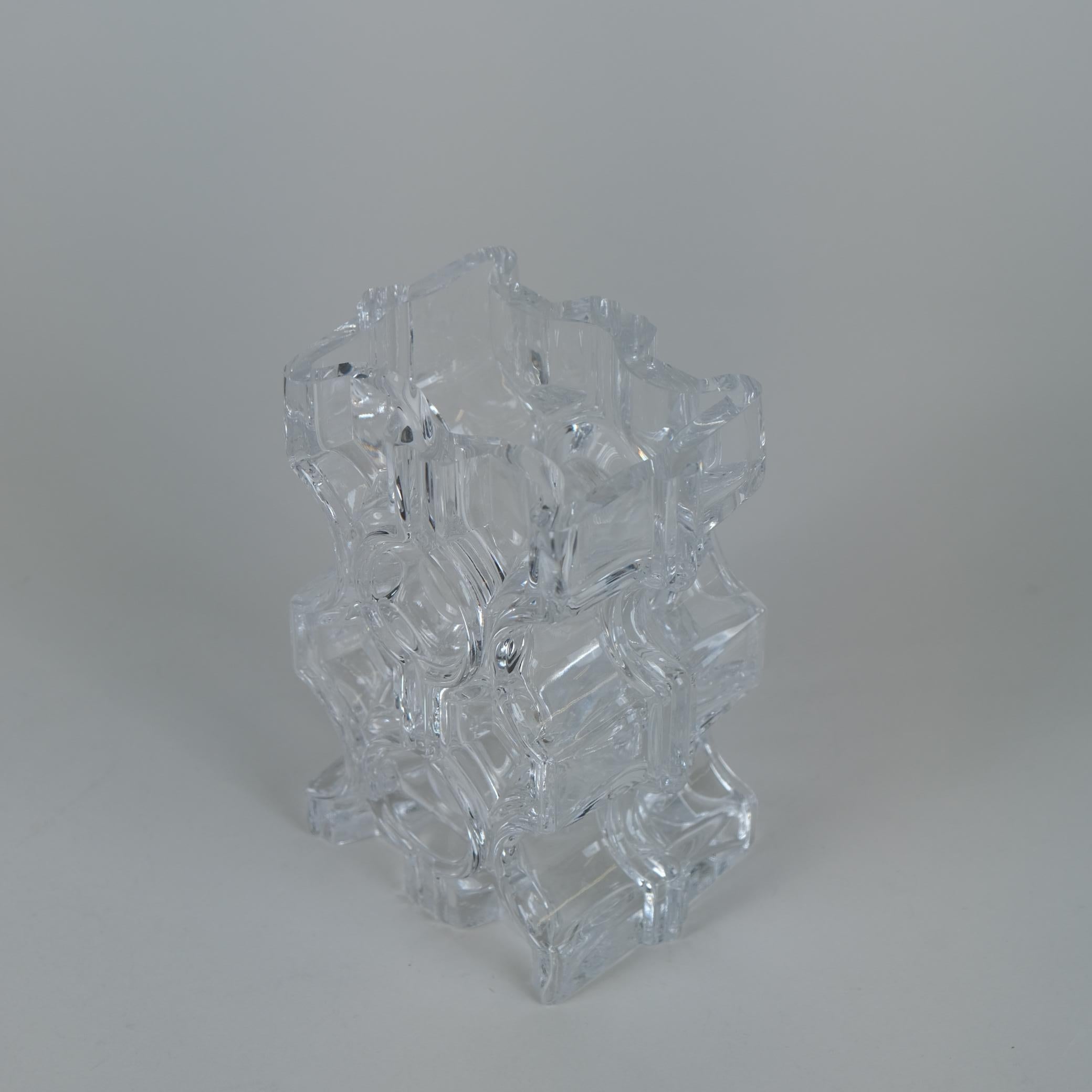 Helena Tynell 'Brokadi' Art Glass Vase, Riihimäen lasi Oy 1970s For Sale 2