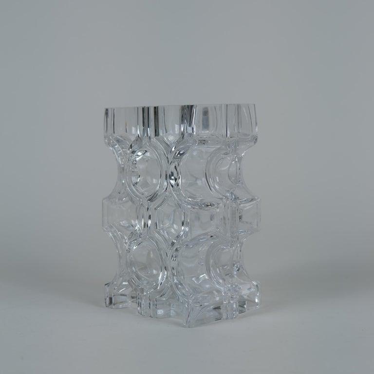 Vase en verre d'art Helena Tynell 'Brokadi', Riihimäen lasi Oy 1970 en vente 1