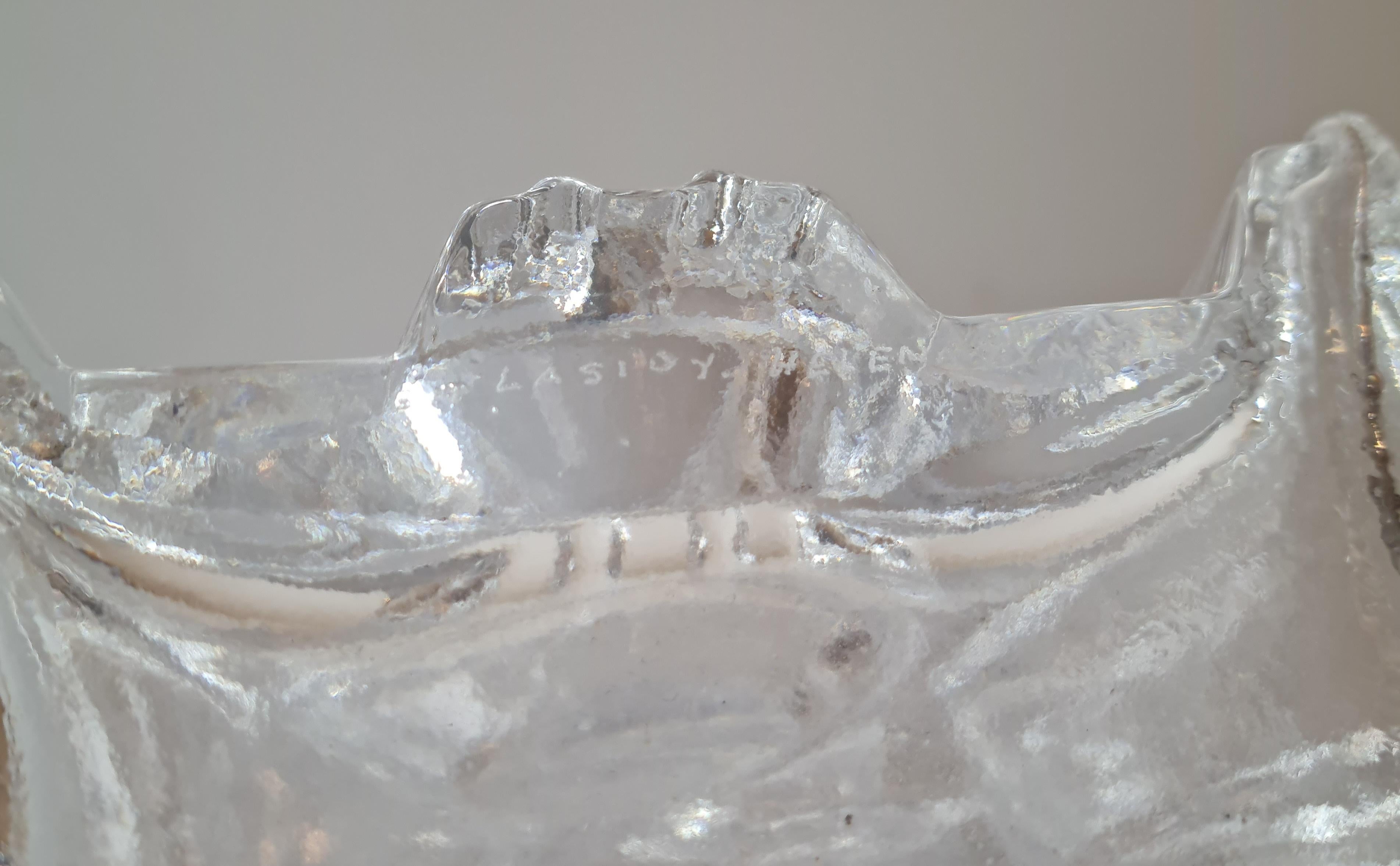 Helena Tynell 'Brokadi' Art Glass Vase, Riihimäen lasi Oy 1970s In Good Condition For Sale In Helsinki, FI