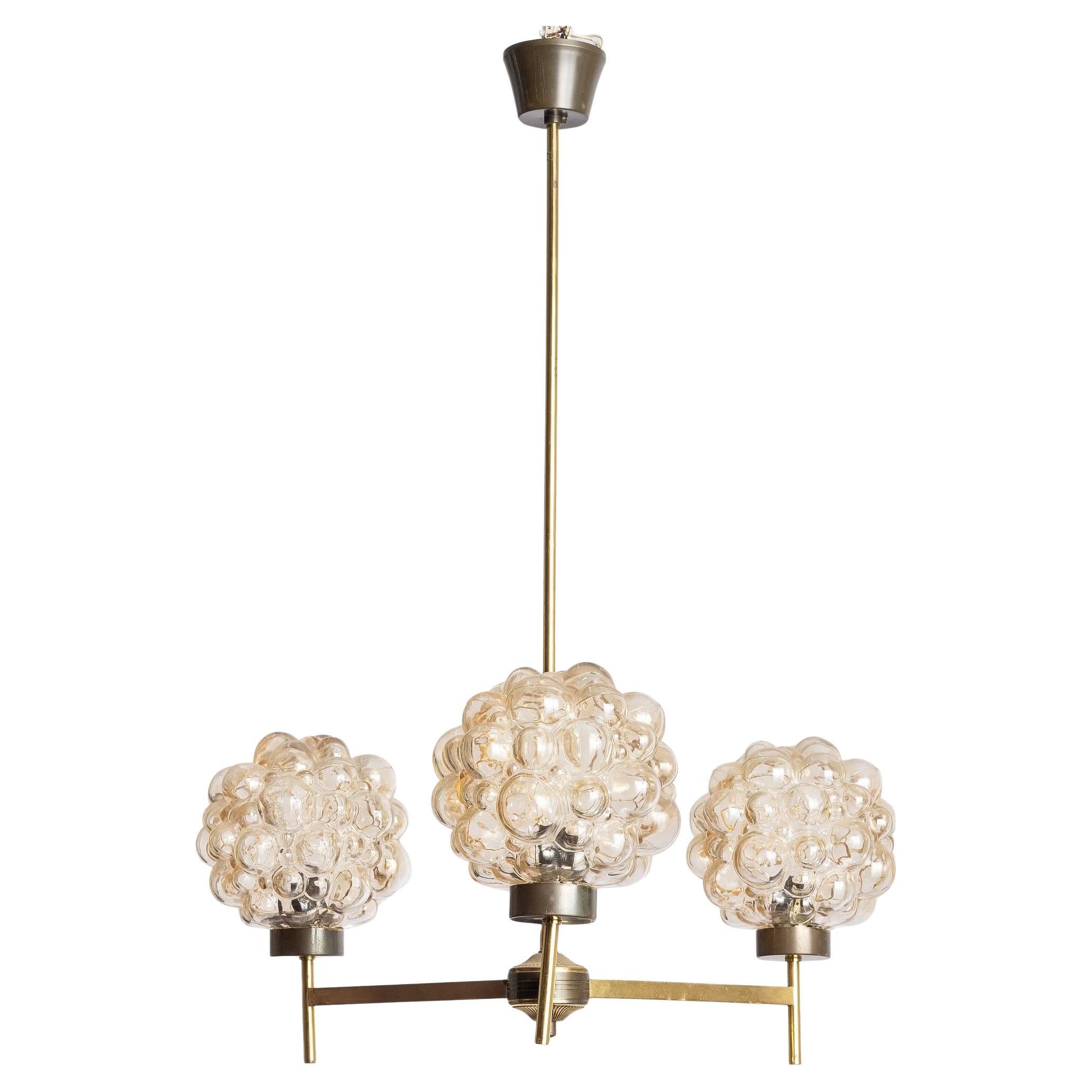 Helena Tynell Rare Bubble Chandelier Glashütte Limburg Germany 1960