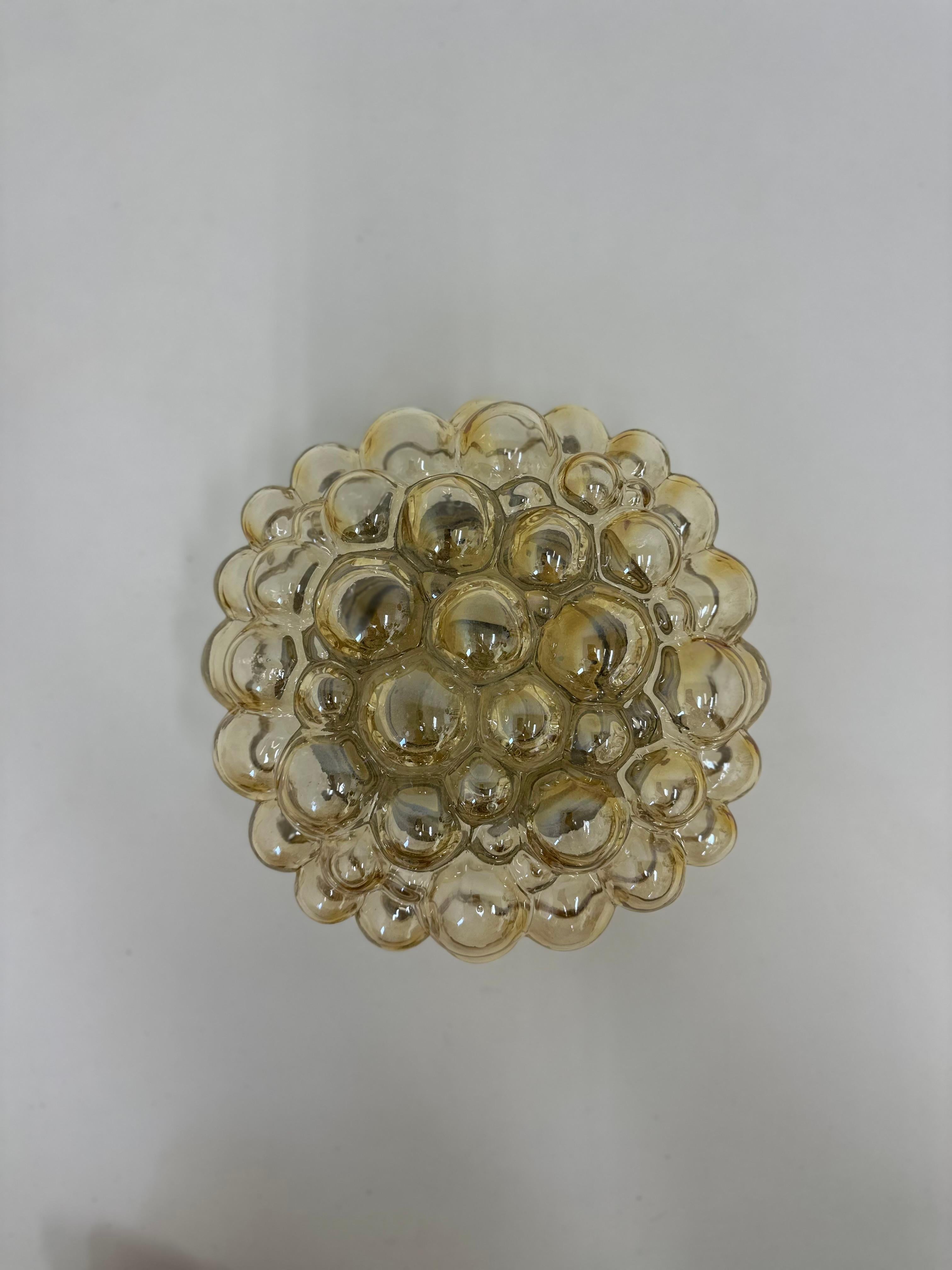 Helena Tynell, plafonnier à encastrer en verre bullé , 1970's Allemagne en vente 3