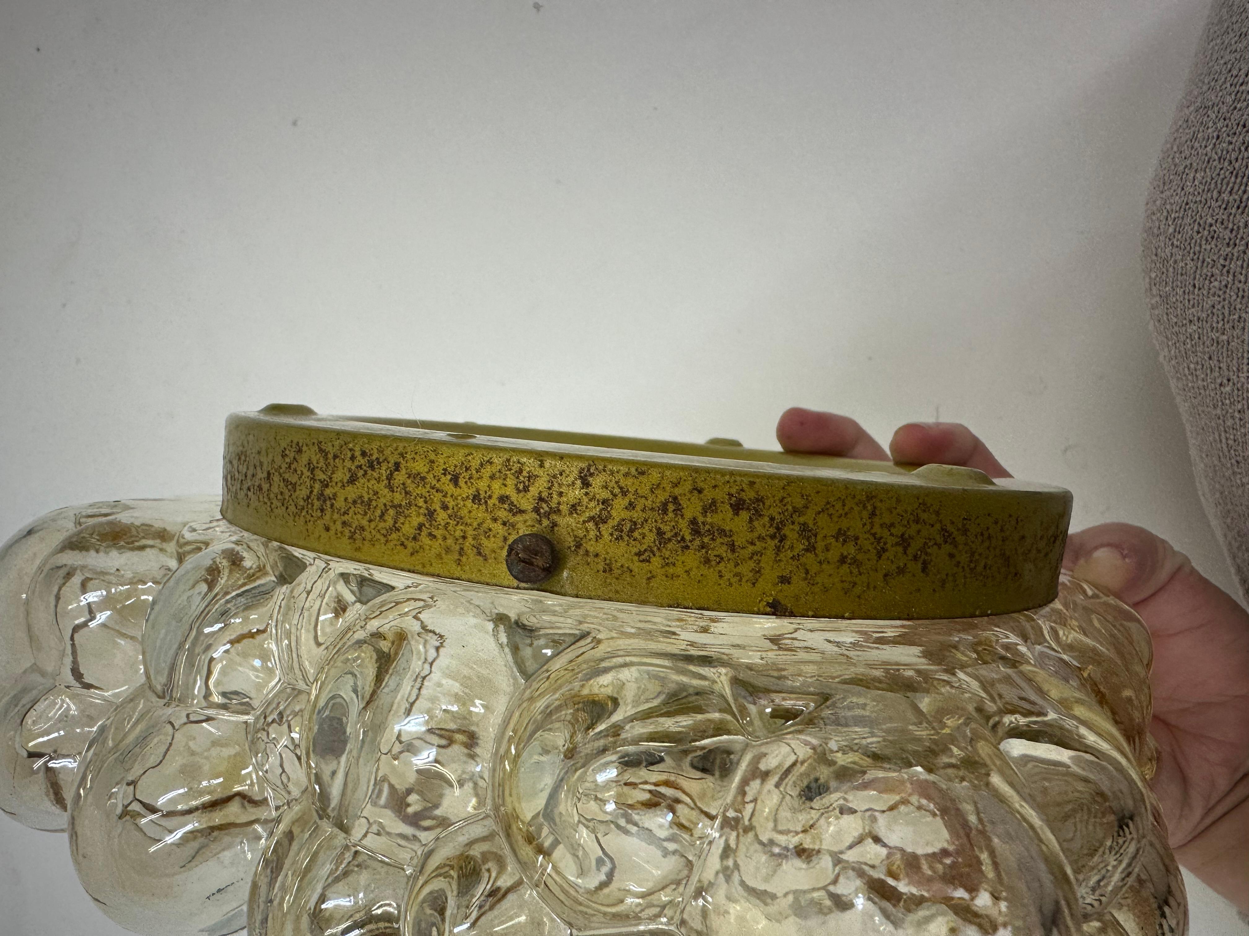Helena Tynell, plafonnier à encastrer en verre bullé , 1970's Allemagne en vente 6