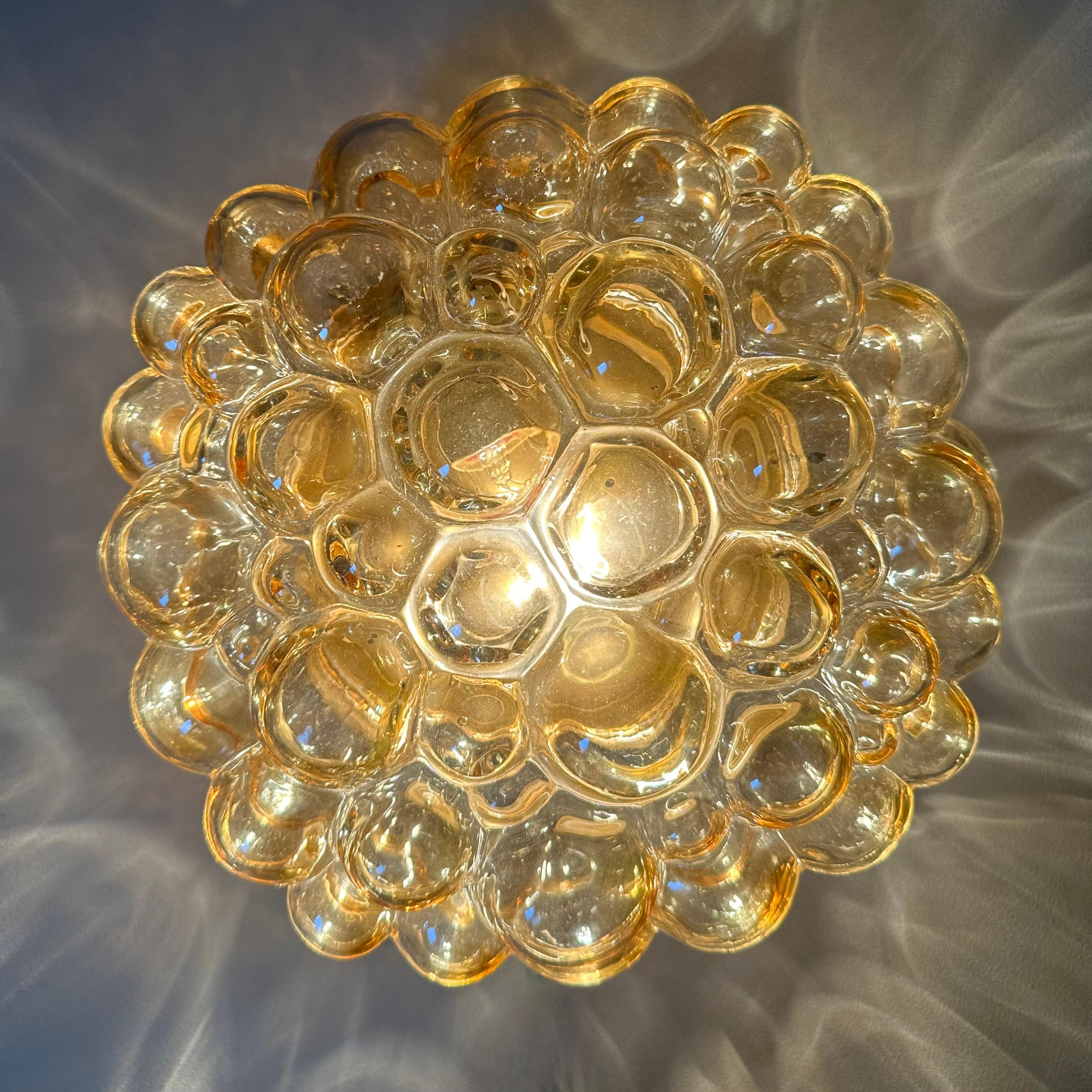 Helena Tynell, plafonnier à encastrer en verre bullé , 1970's Allemagne en vente 11