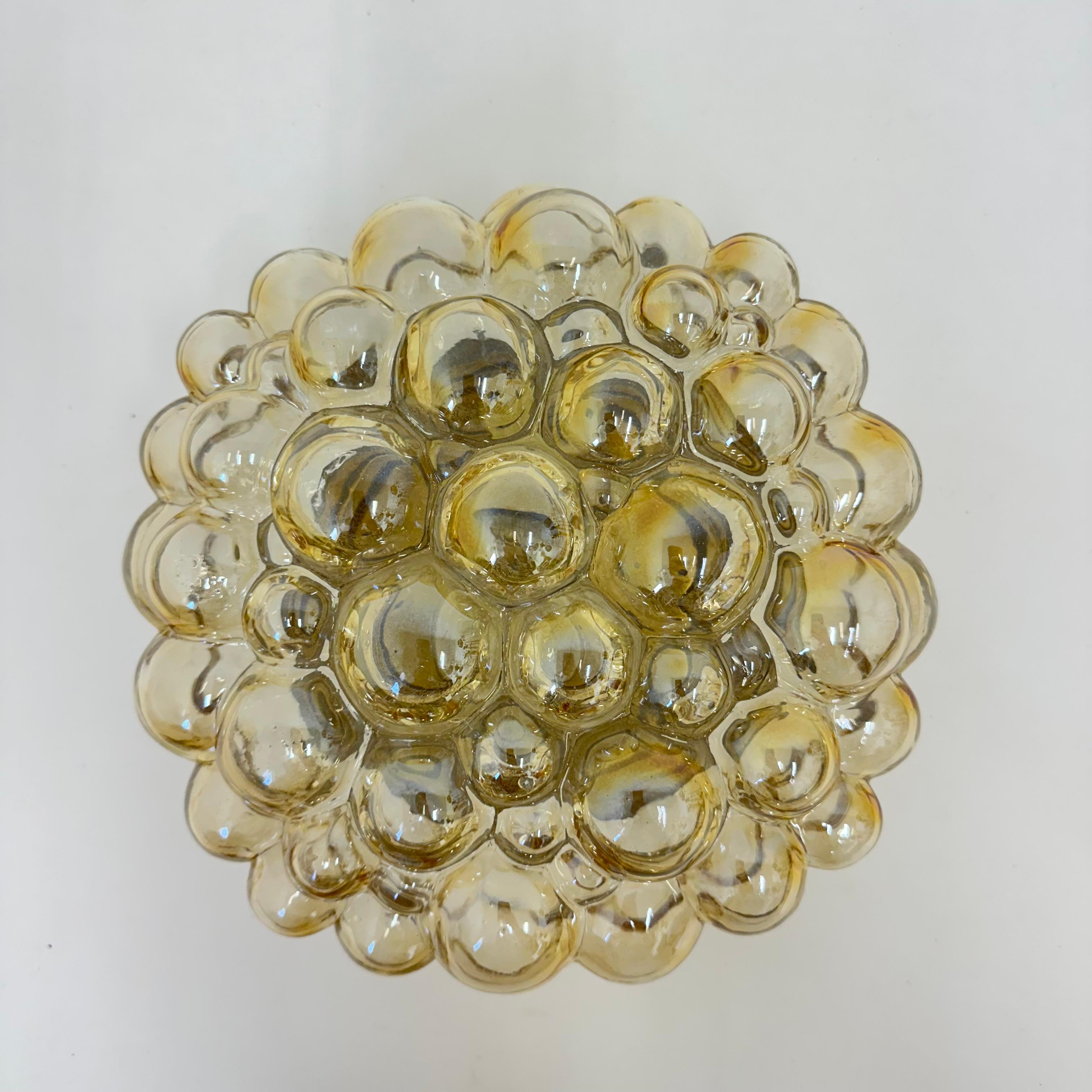 Mid-Century Modern Helena Tynell, plafonnier à encastrer en verre bullé , 1970's Allemagne en vente