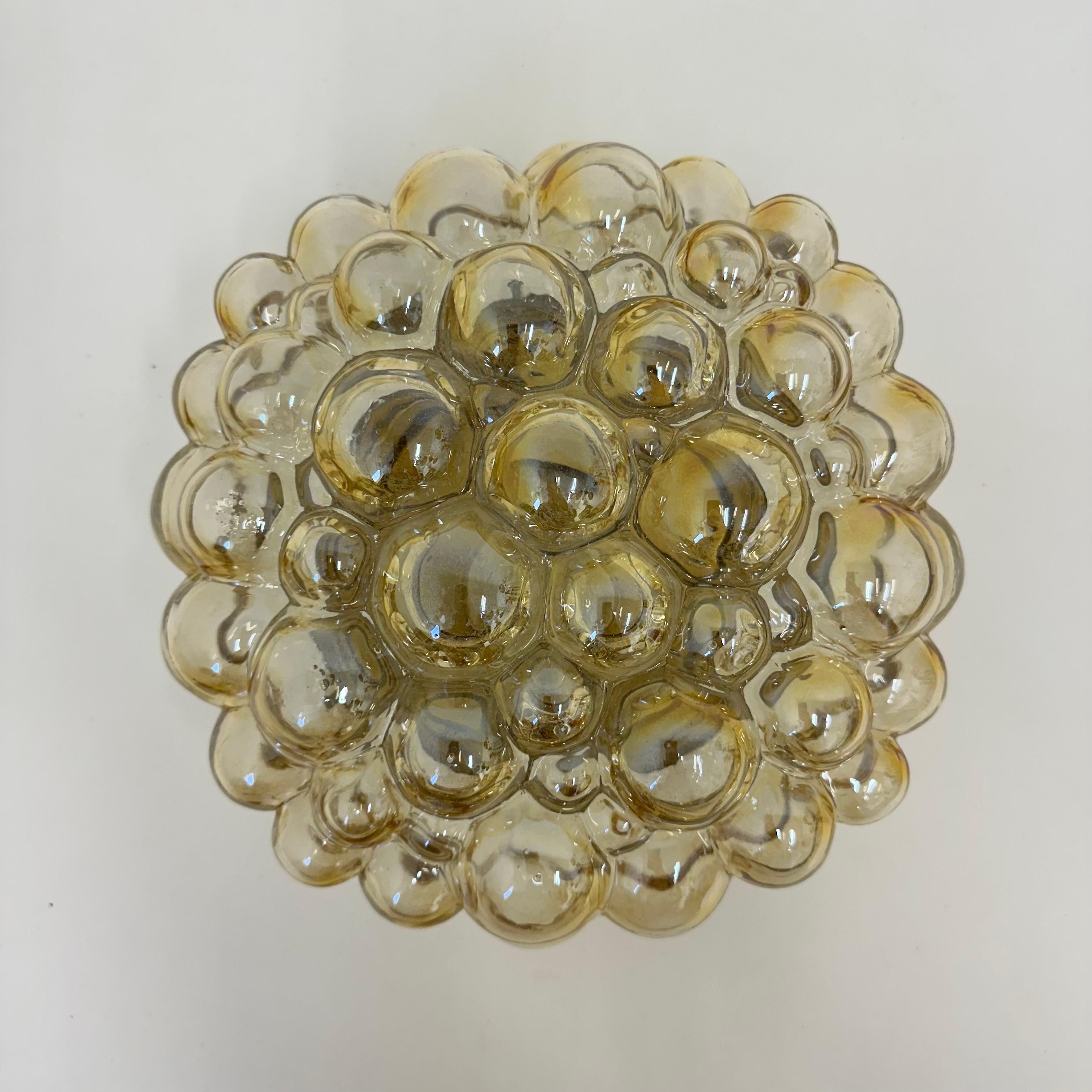 Allemand Helena Tynell, plafonnier à encastrer en verre bullé , 1970's Allemagne en vente
