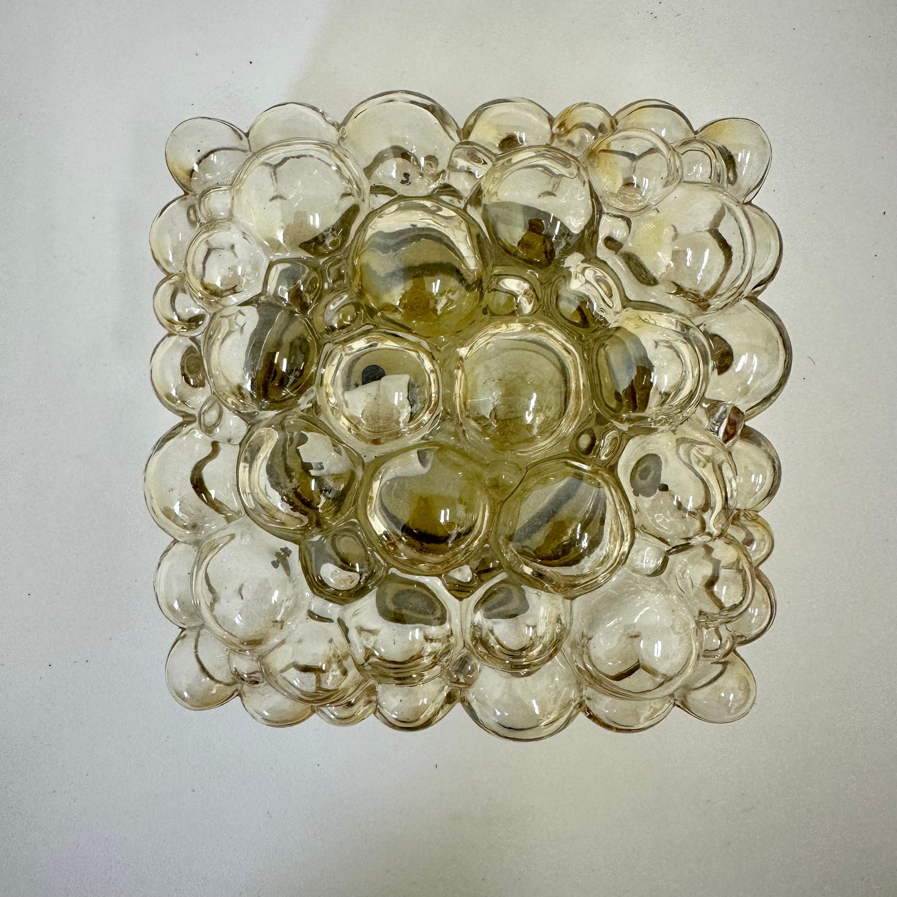 Fin du 20e siècle Helena Tynell, plafonnier à encastrer en verre bullé , 1970's Allemagne en vente