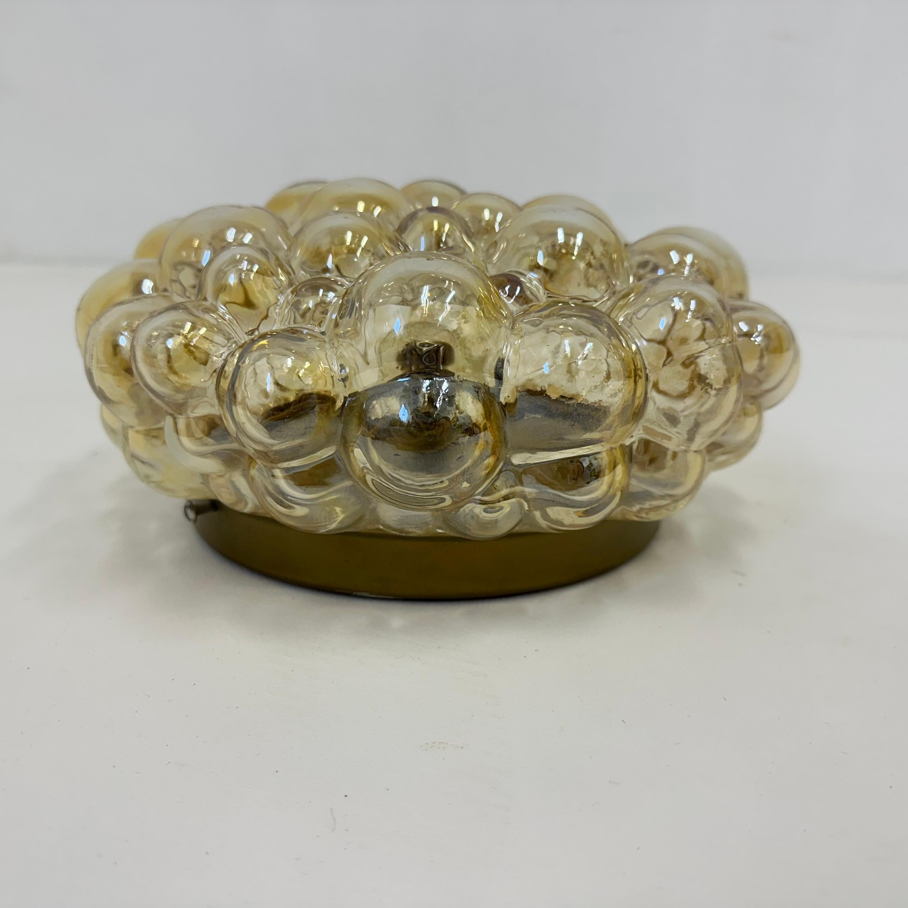 Fin du 20e siècle Helena Tynell, plafonnier à encastrer en verre bullé , 1970's Allemagne en vente