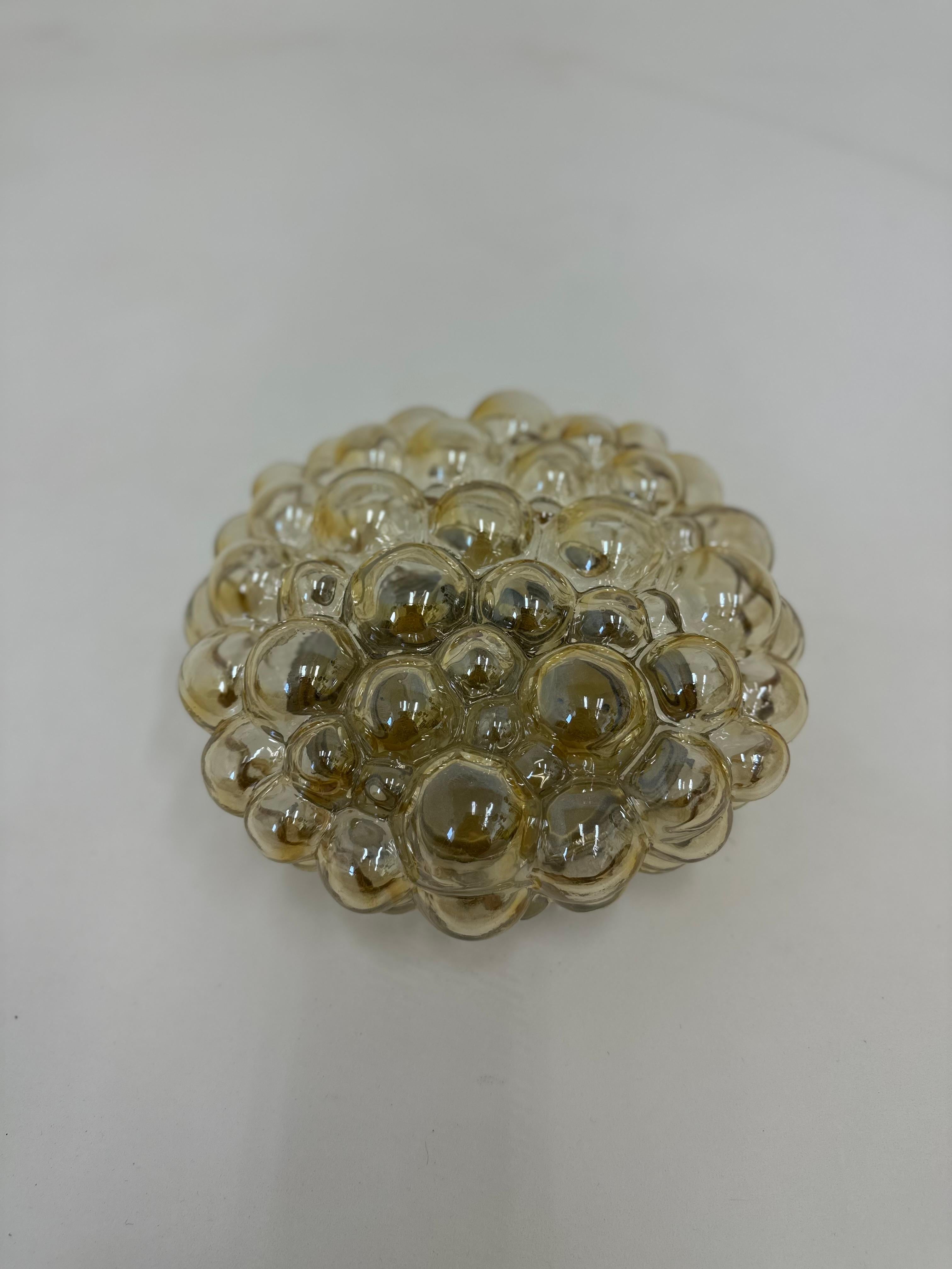 Métal Helena Tynell, plafonnier à encastrer en verre bullé , 1970's Allemagne en vente