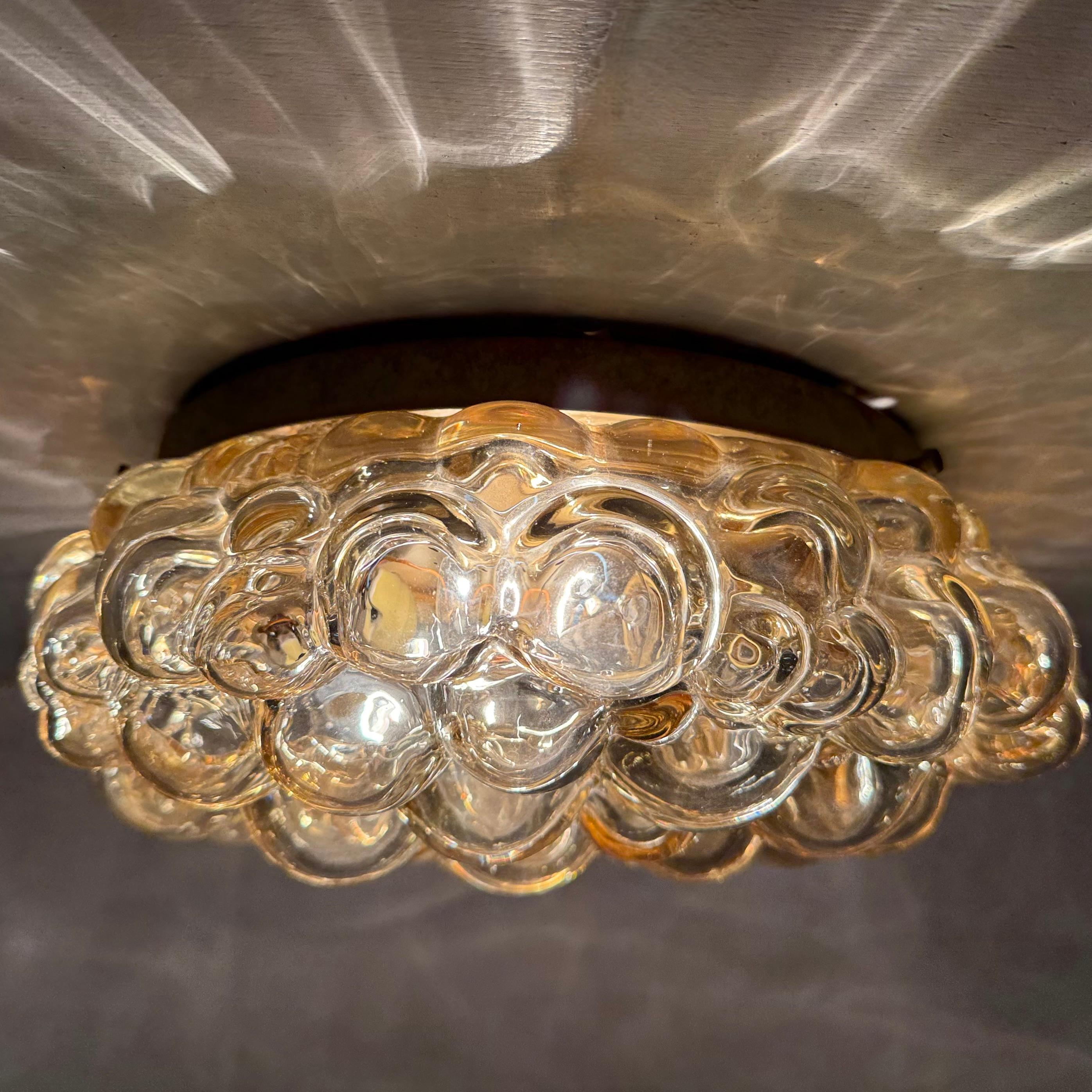 Helena Tynell, plafonnier à encastrer en verre bullé , 1970's Allemagne en vente 1