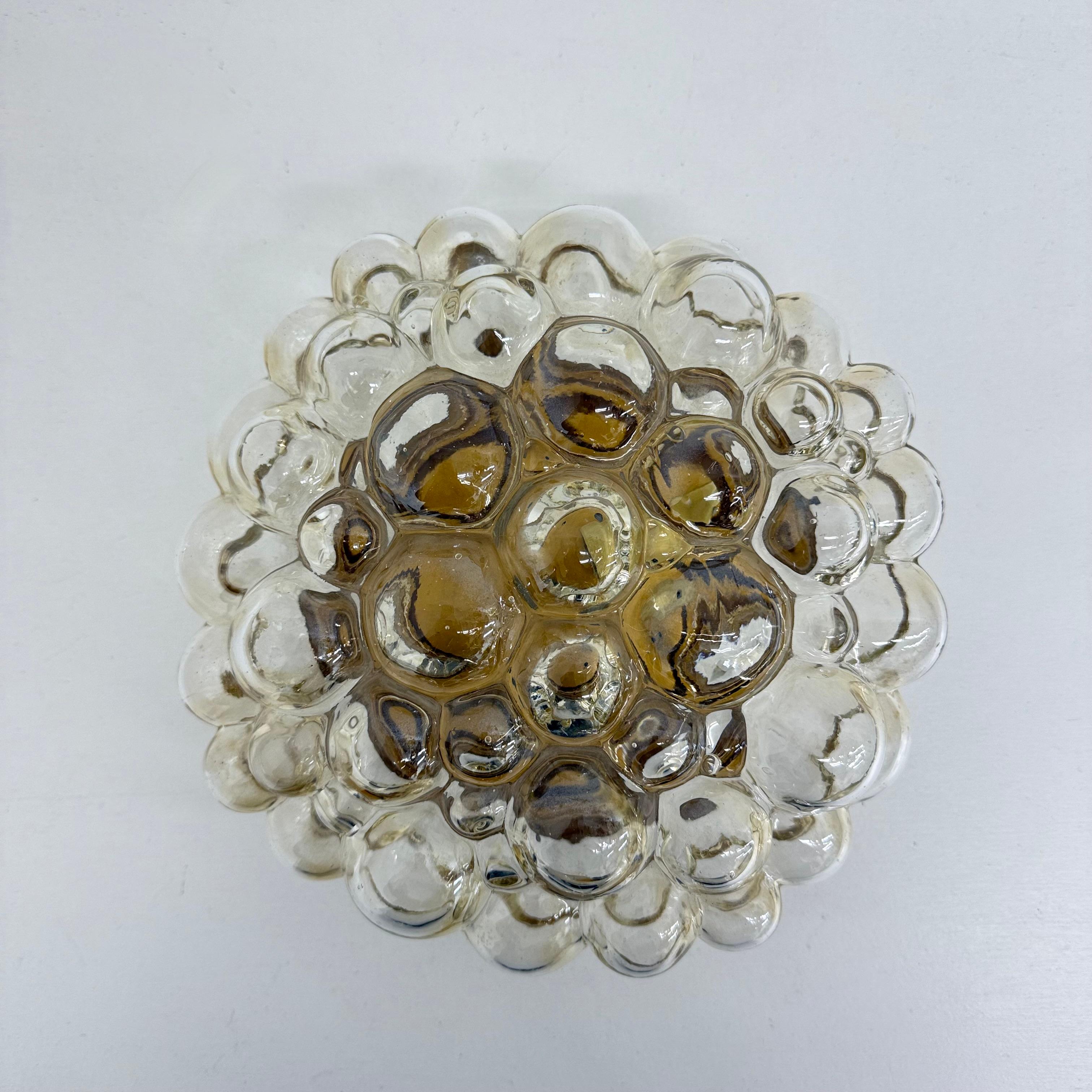 Helena Tynell, plafonnier à encastrer en verre bullé , 1970's Allemagne en vente 1