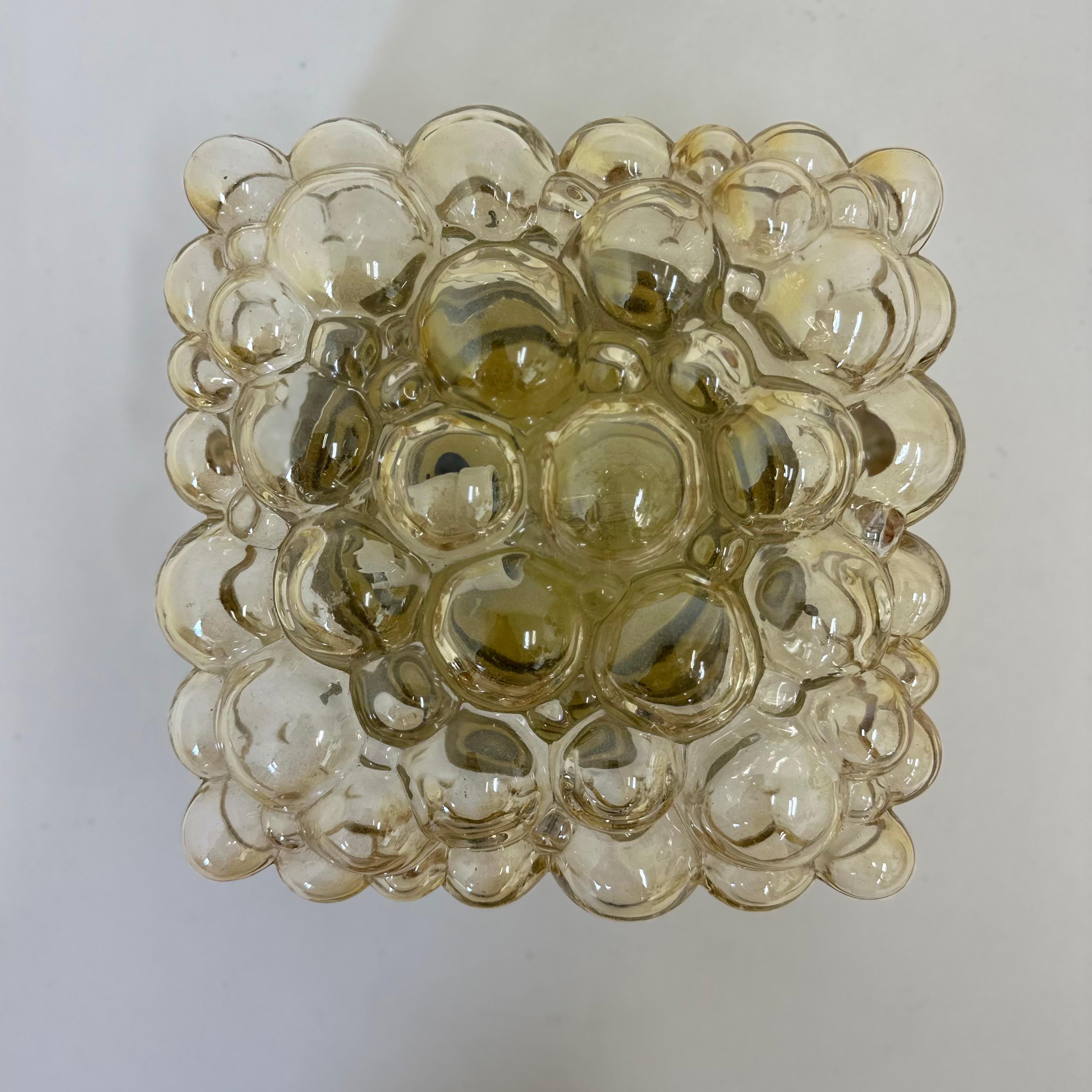 Helena Tynell, plafonnier à encastrer en verre bullé , 1970's Allemagne en vente 1