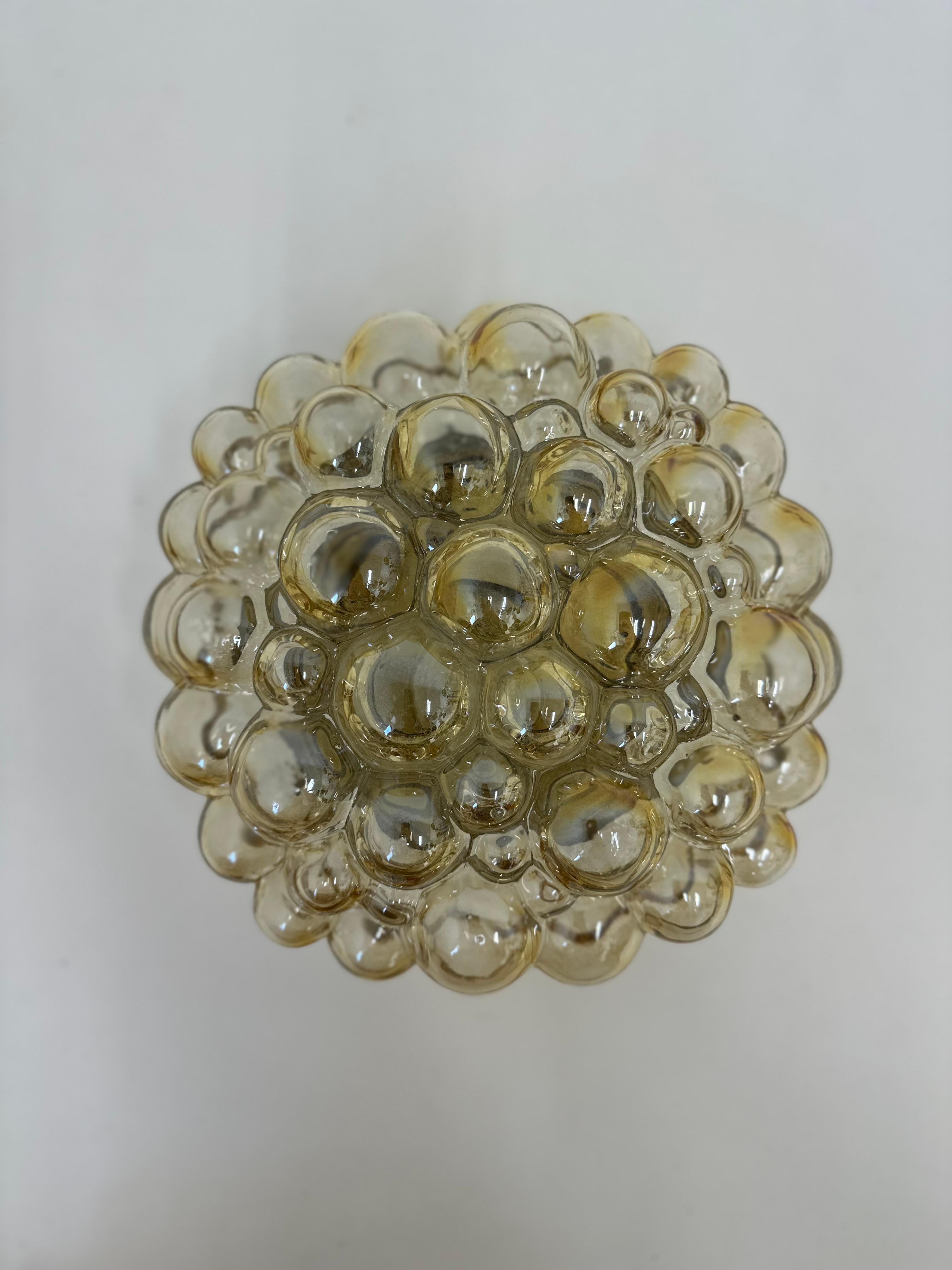 Helena Tynell, plafonnier à encastrer en verre bullé , 1970's Allemagne en vente 1