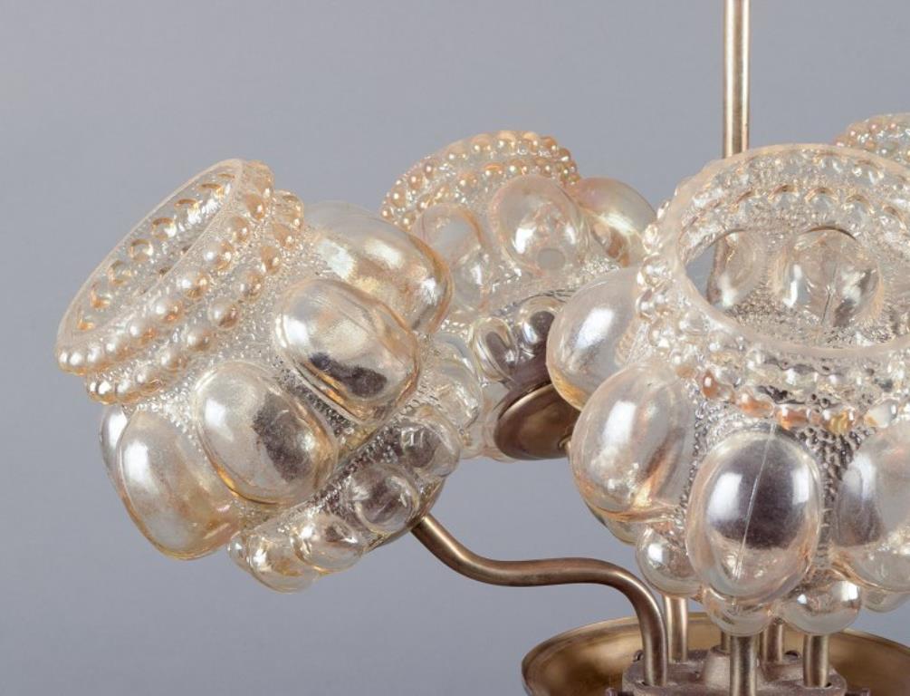 Helena Tynell. Lampada da soffitto a cinque bracci in ottone. 1970s In condizioni ottime in vendita a Copenhagen, DK