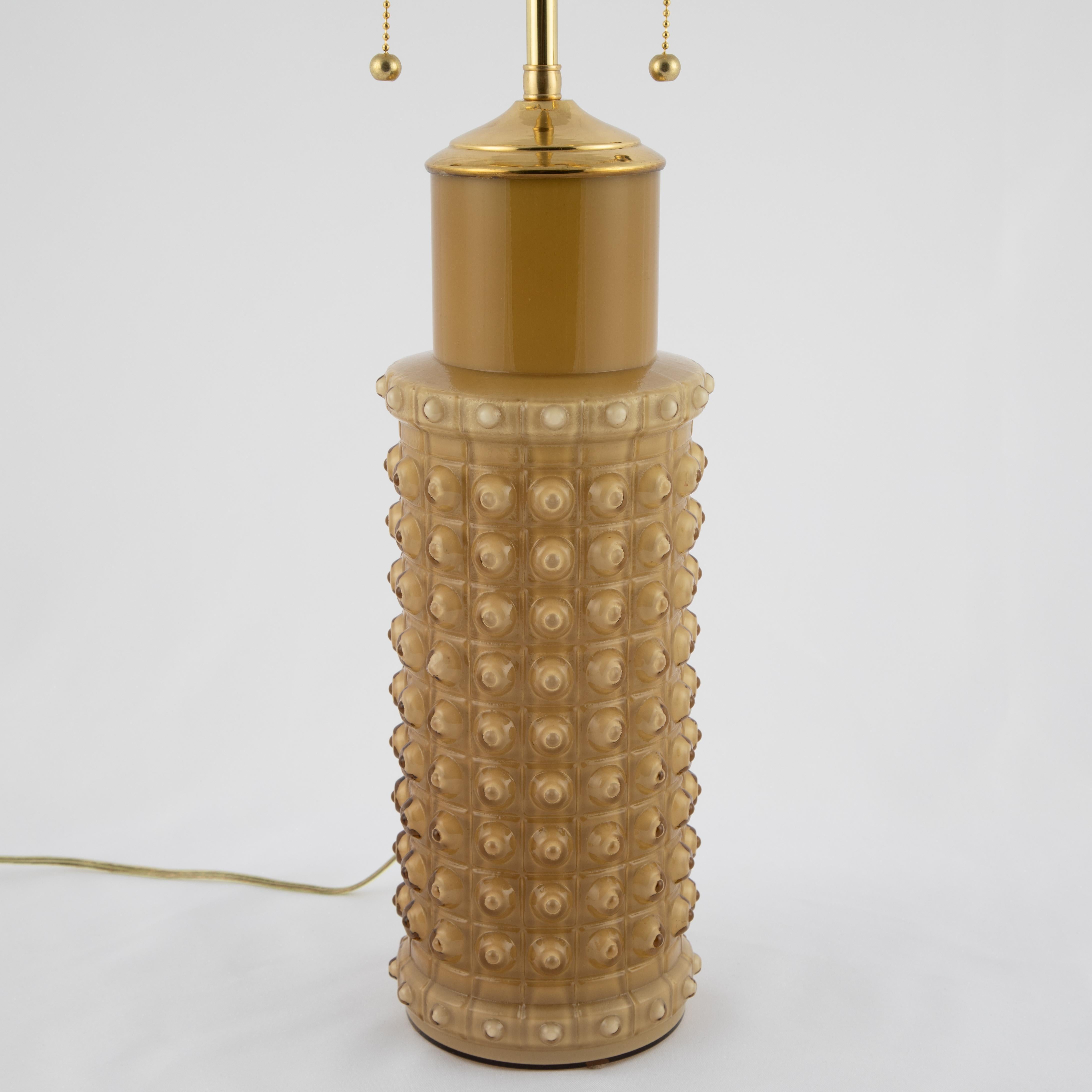 Helena Tynell for Luxus Butterscotch Glass Table Lamps, circa 1960s In Good Condition For Sale In Brooklyn, NY