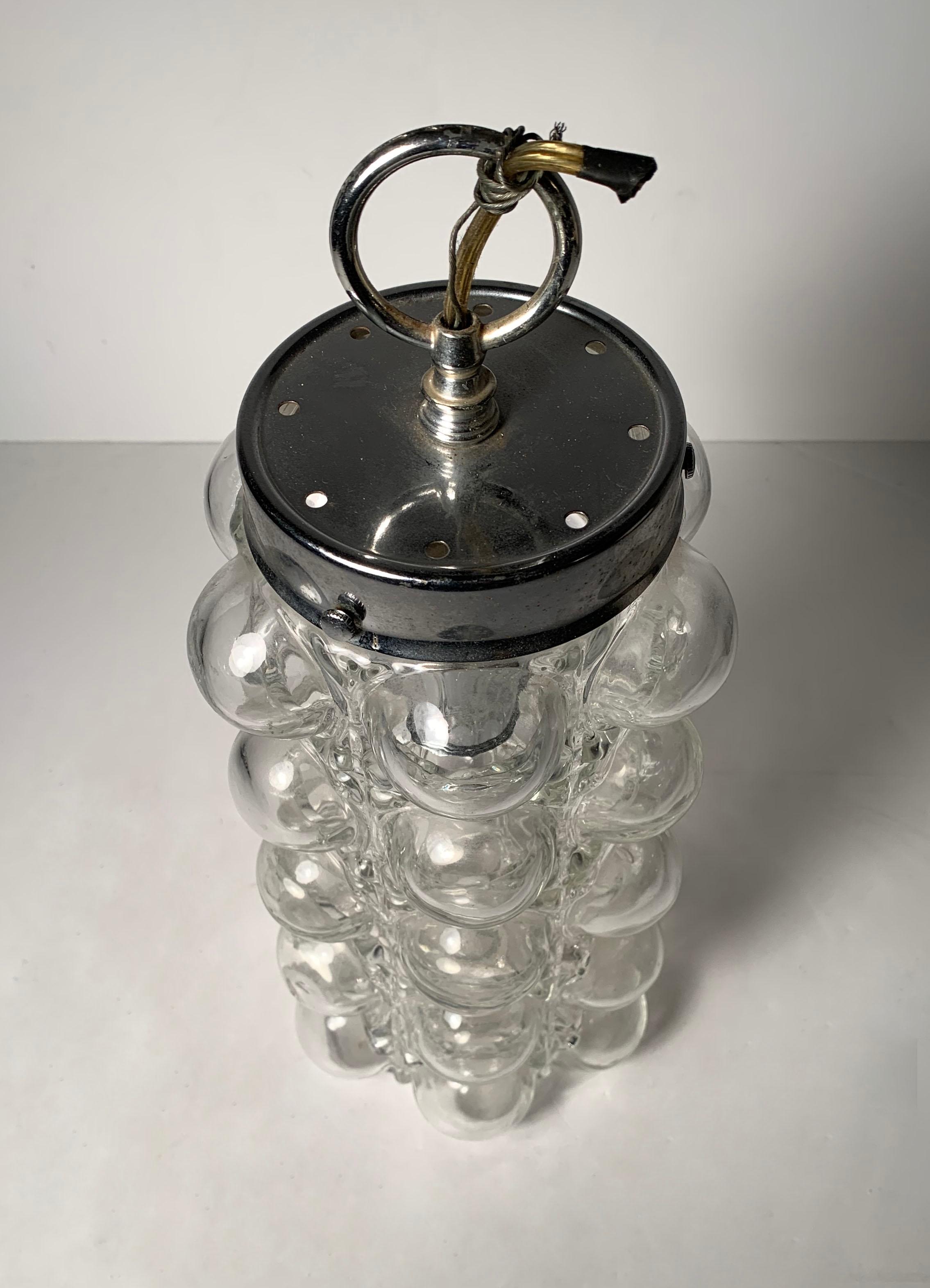 Mid-Century Modern Lampe à suspension en verre Helena Tynell Glashutte Limburg