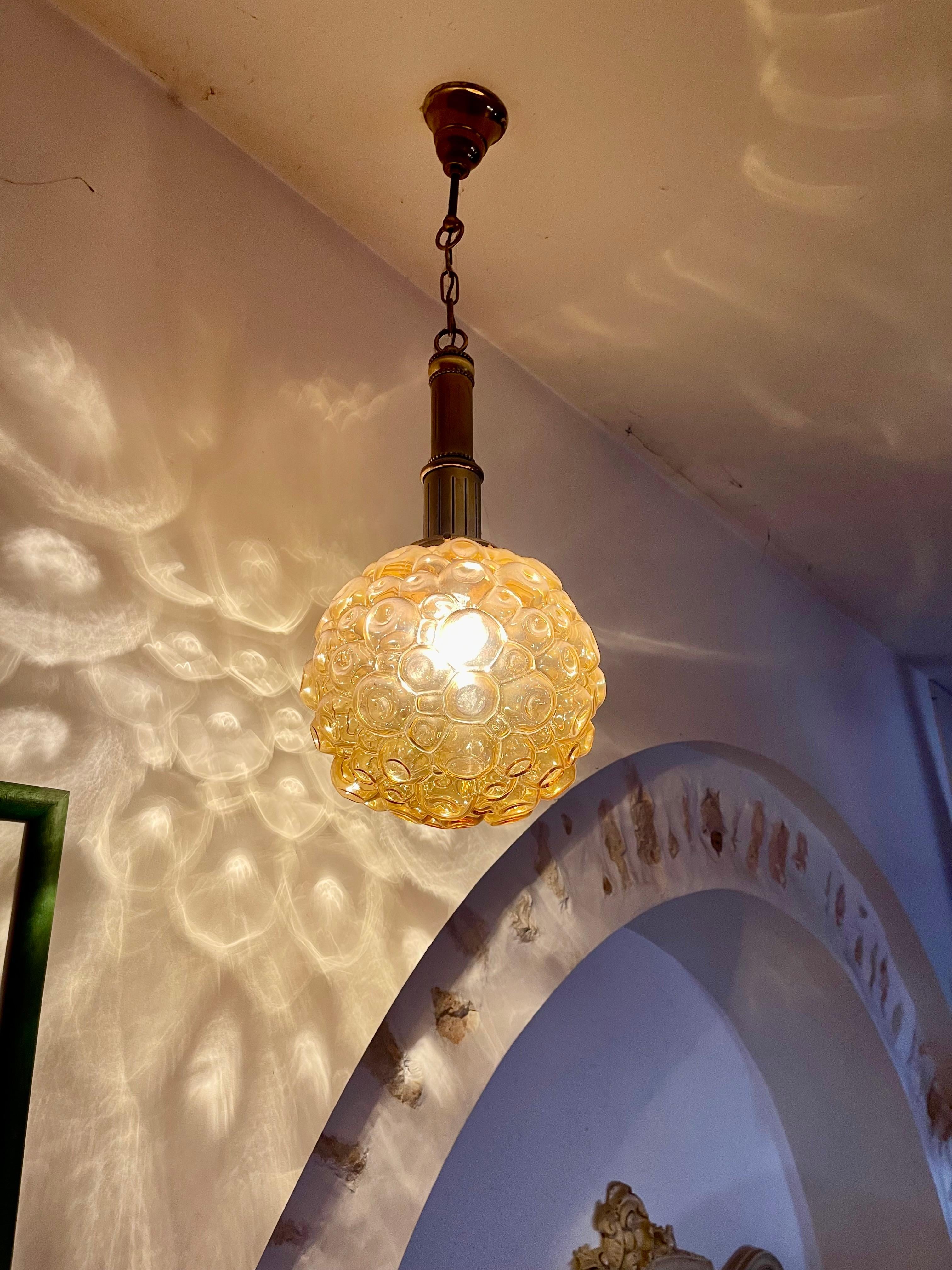 Mid-Century moderno Helena Tynell ciondolo a globo in vetro colorato , Germania 1960 in vendita