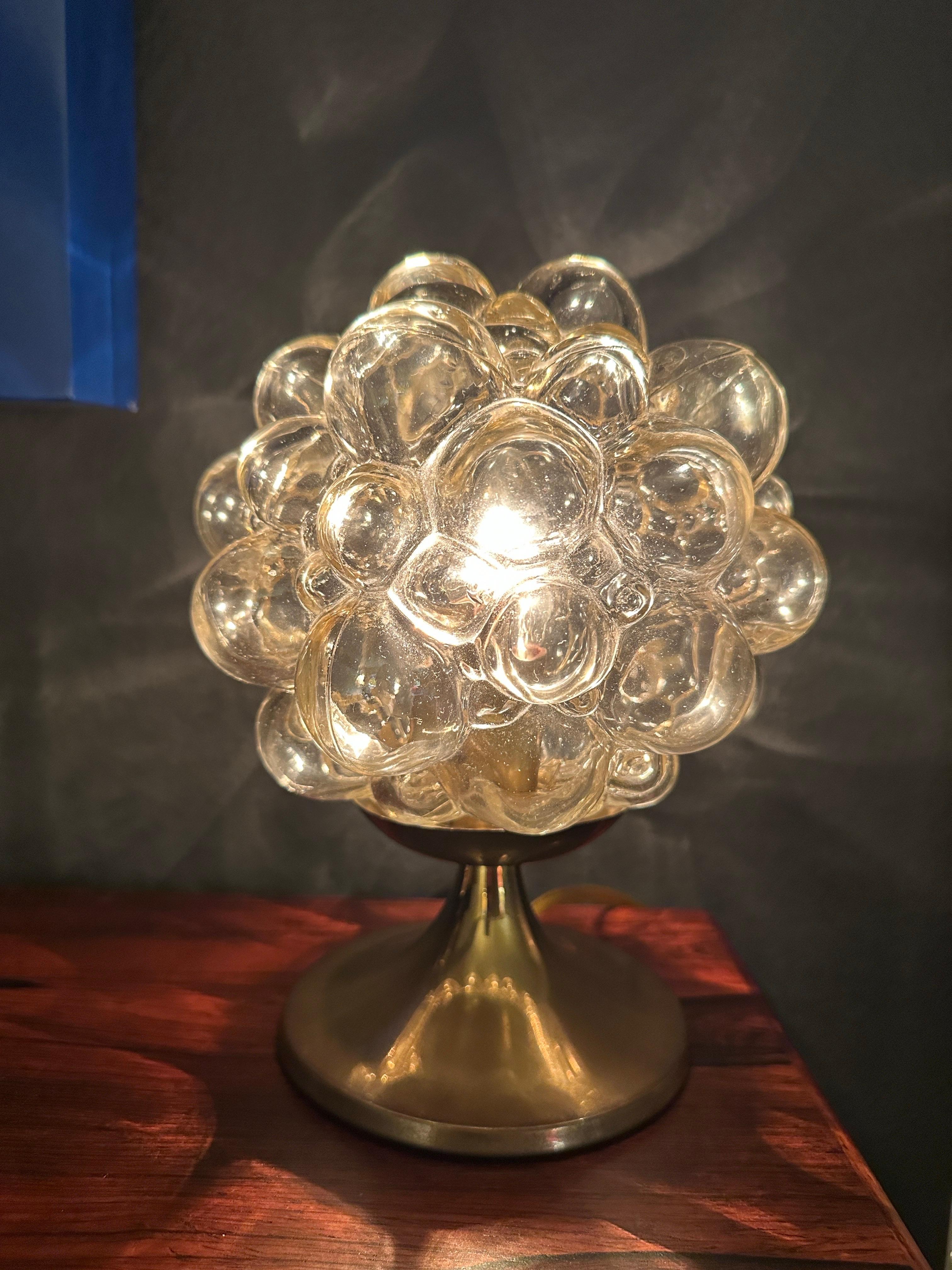 Late 20th Century Helena Tynell Golden Amber Bubble Glass Lamp