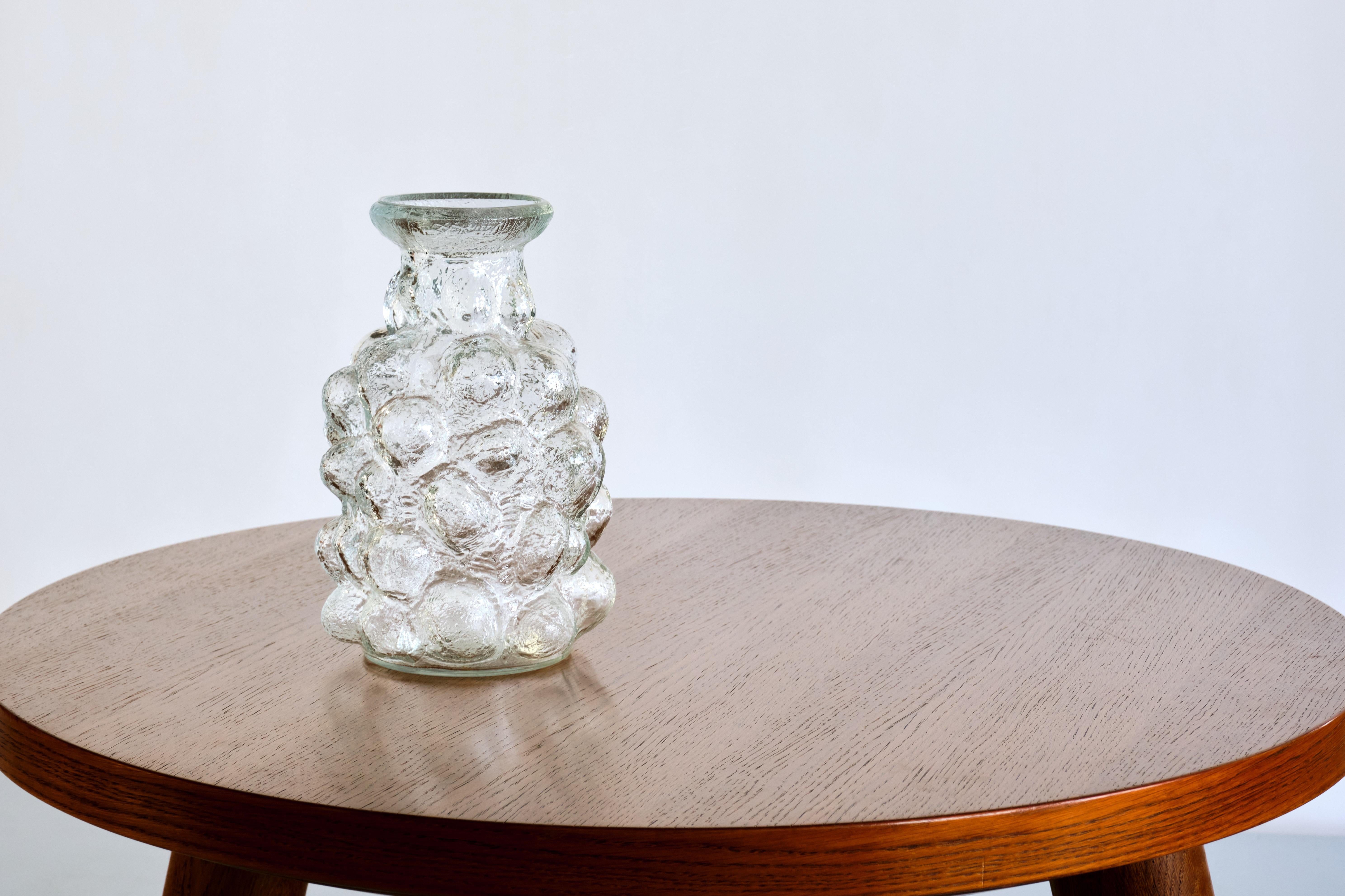 Mid-Century Modern Helena Tynell & Heinrich Gantenbrink Bubble Glass Vase, Glashütte Limburg, 1960s For Sale