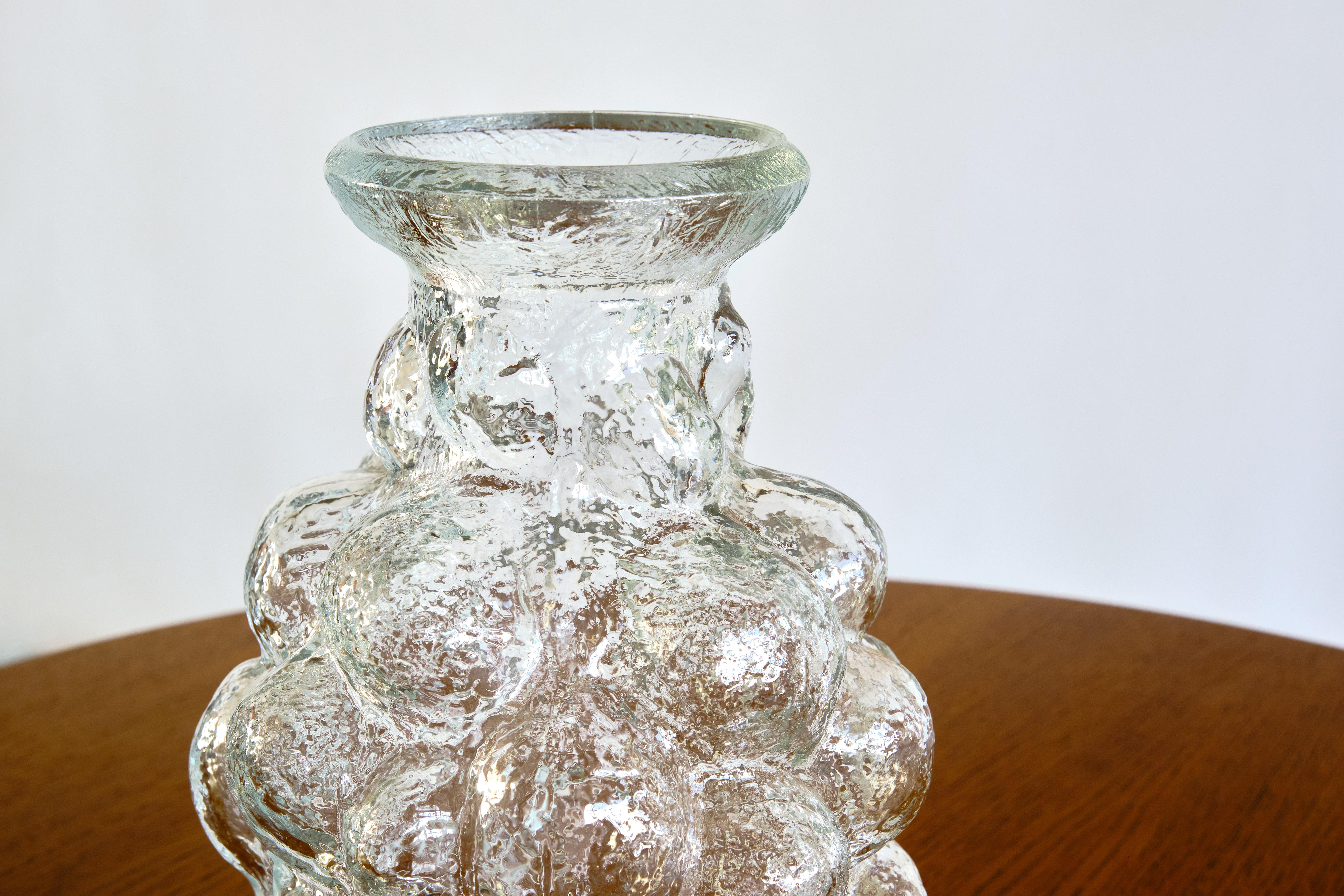 German Helena Tynell & Heinrich Gantenbrink Bubble Glass Vase, Glashütte Limburg, 1960s For Sale