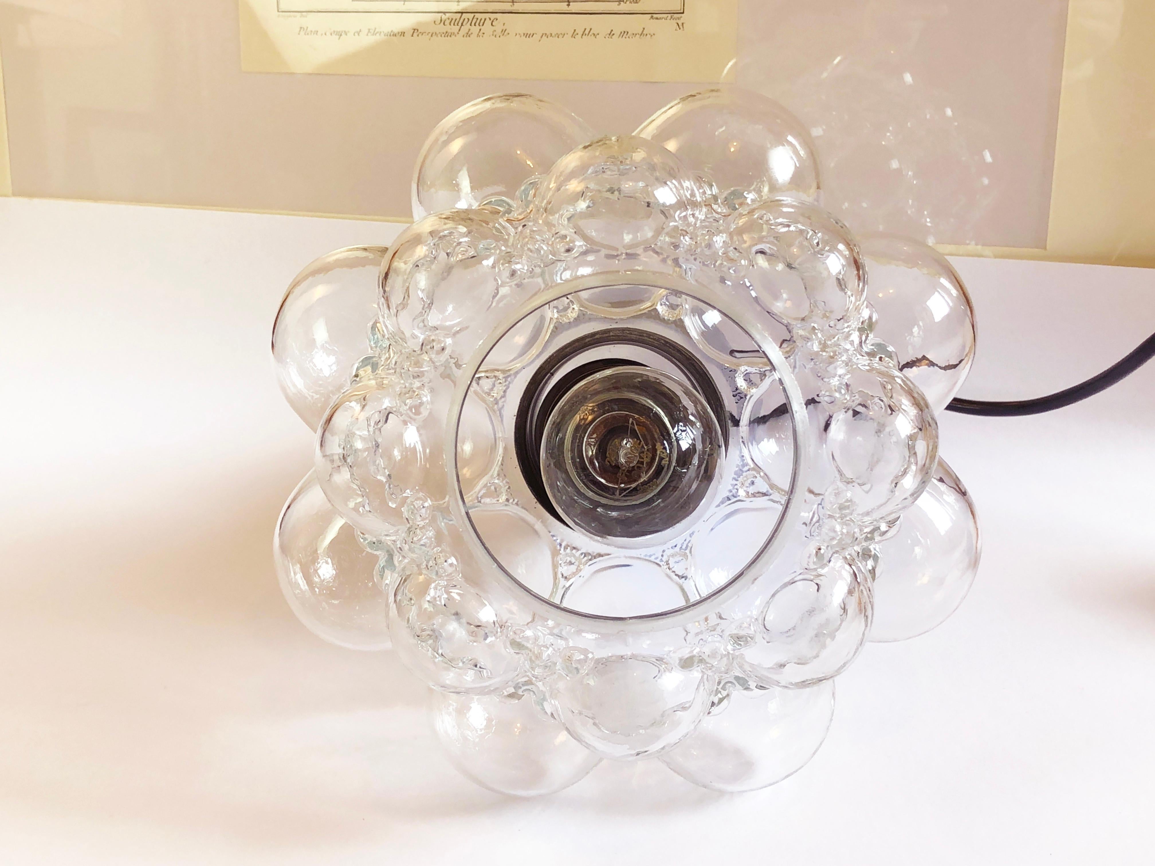 Helena Tynell Large Bubble Glas Lamp & Chrome Glashütte Limburg, 1960s, Germany In Good Condition For Sale In Andernach, DE