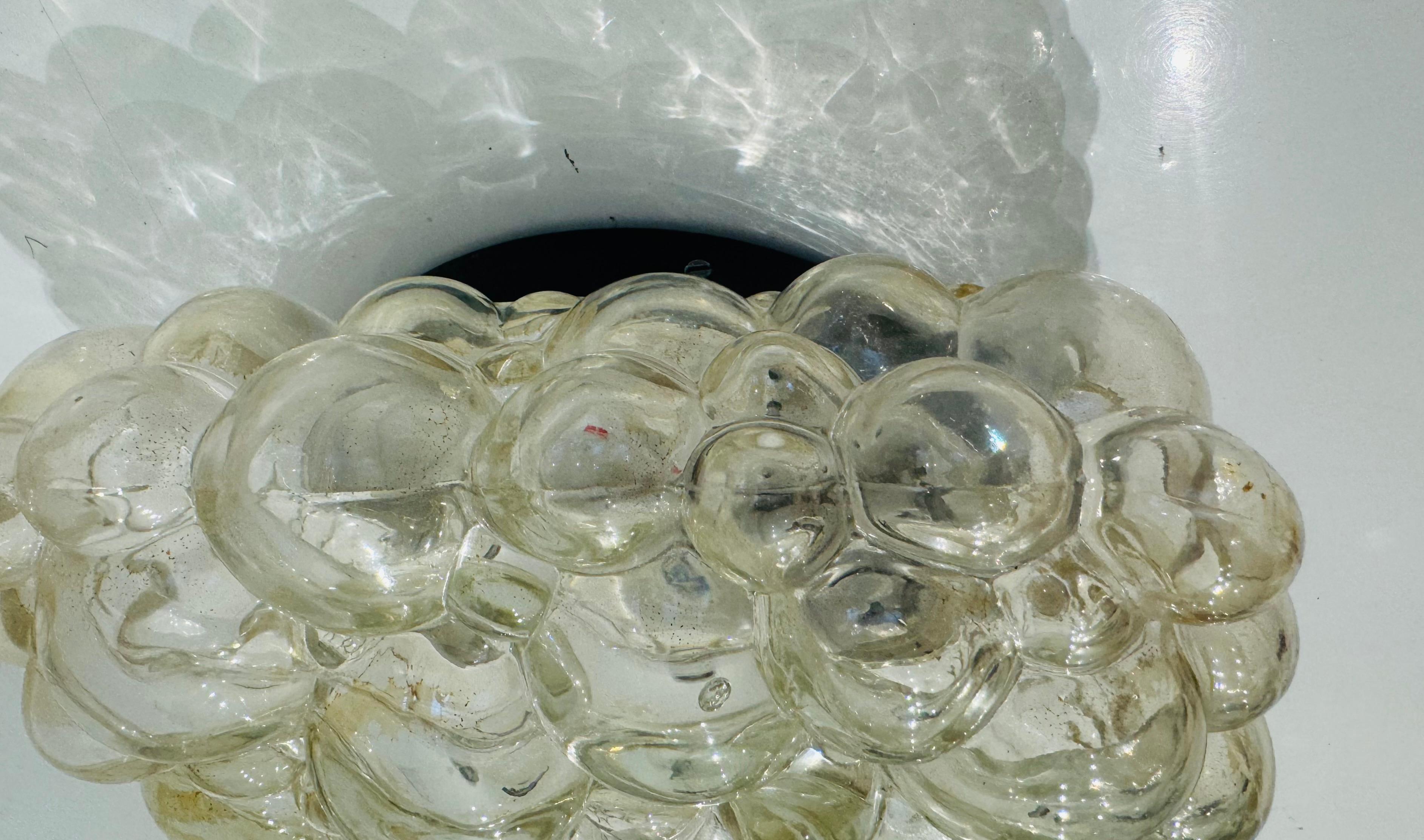 Mid-Century Modern Helena Tynell Limburg Bubble Glass 1960 Mid Century Flush Ceiling Wall Lamp en vente