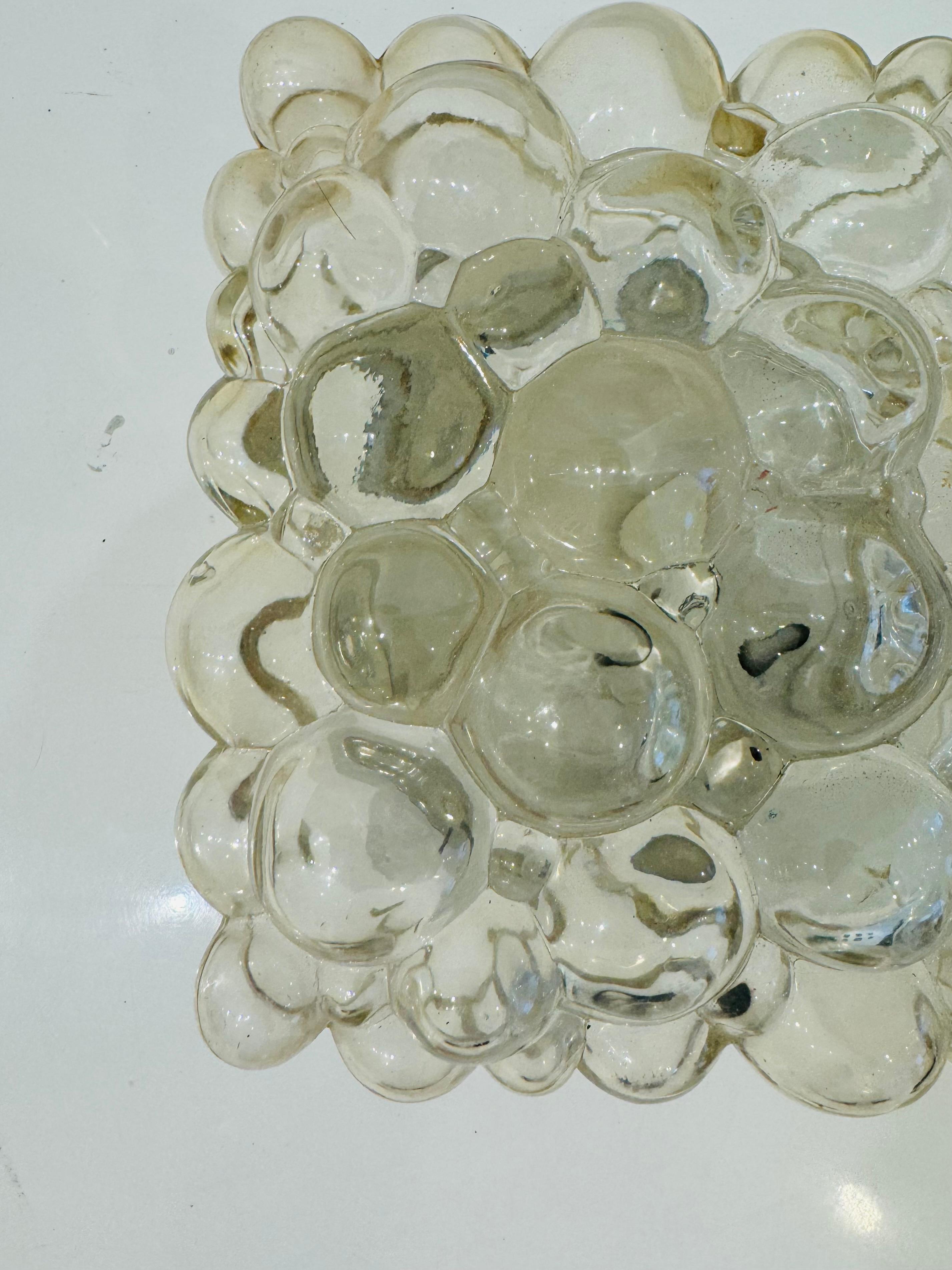 Allemand Helena Tynell Limburg Bubble Glass 1960 Mid Century Flush Ceiling Wall Lamp en vente