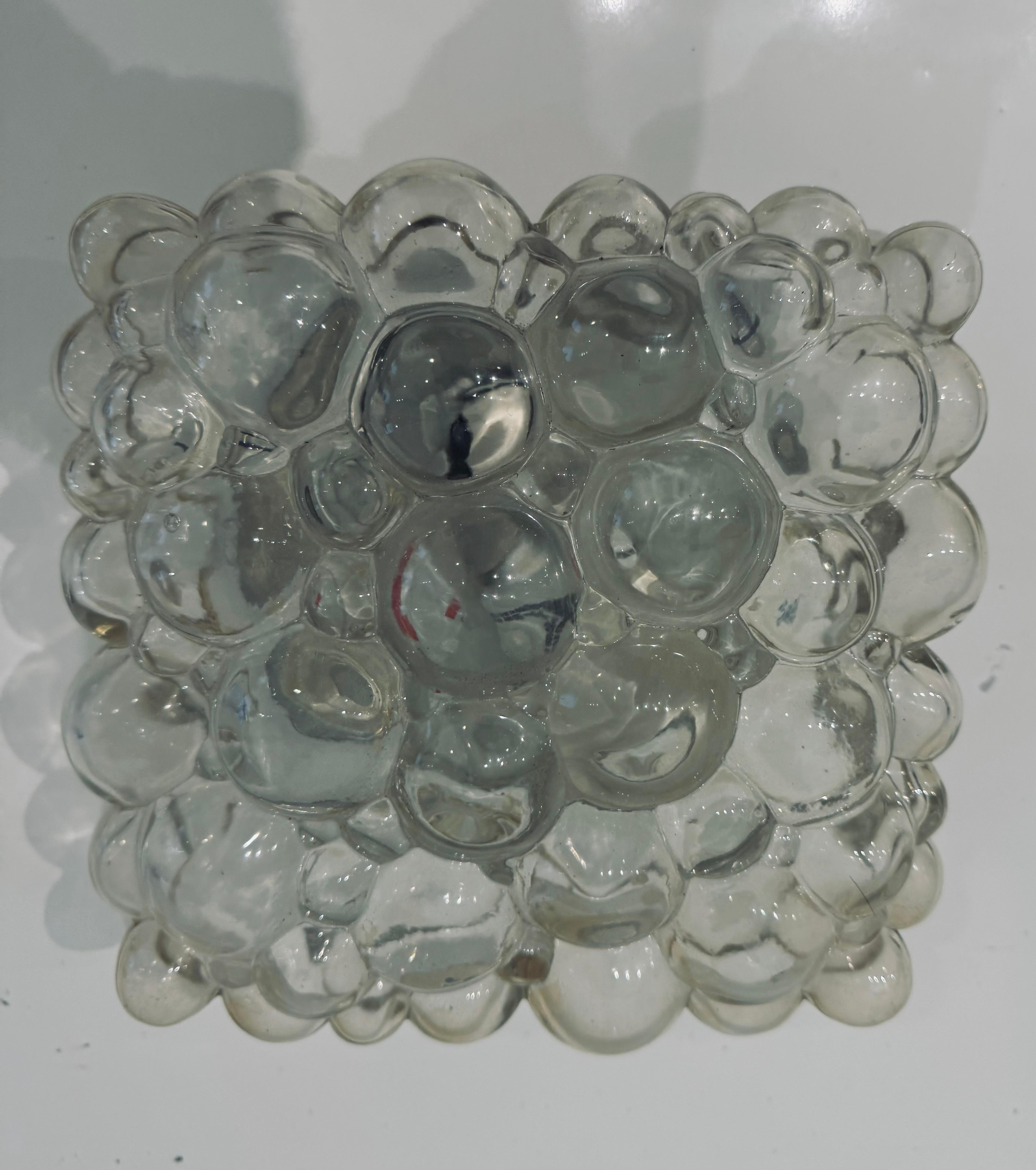 Milieu du XXe siècle Helena Tynell Limburg Bubble Glass 1960 Mid Century Flush Ceiling Wall Lamp en vente