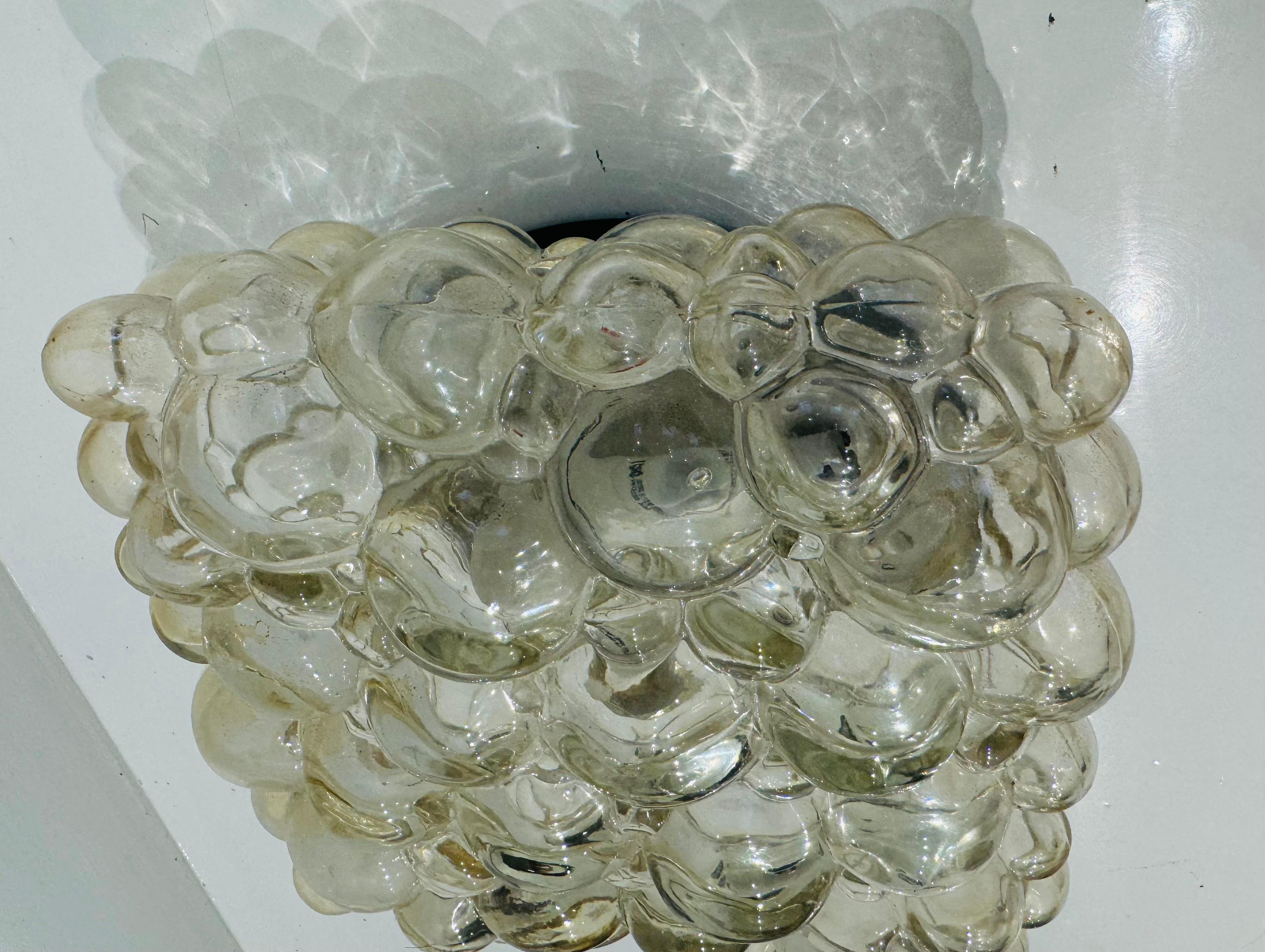 Métal Helena Tynell Limburg Bubble Glass 1960 Mid Century Flush Ceiling Wall Lamp en vente
