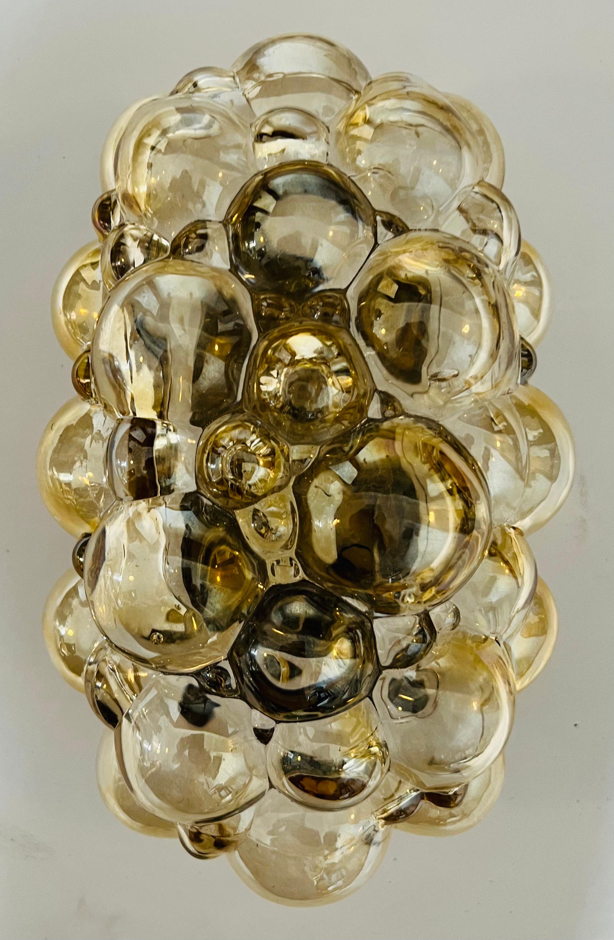 Helena Tynell Limburg Golden Bubble Glass 1960 Wall Lamp 3