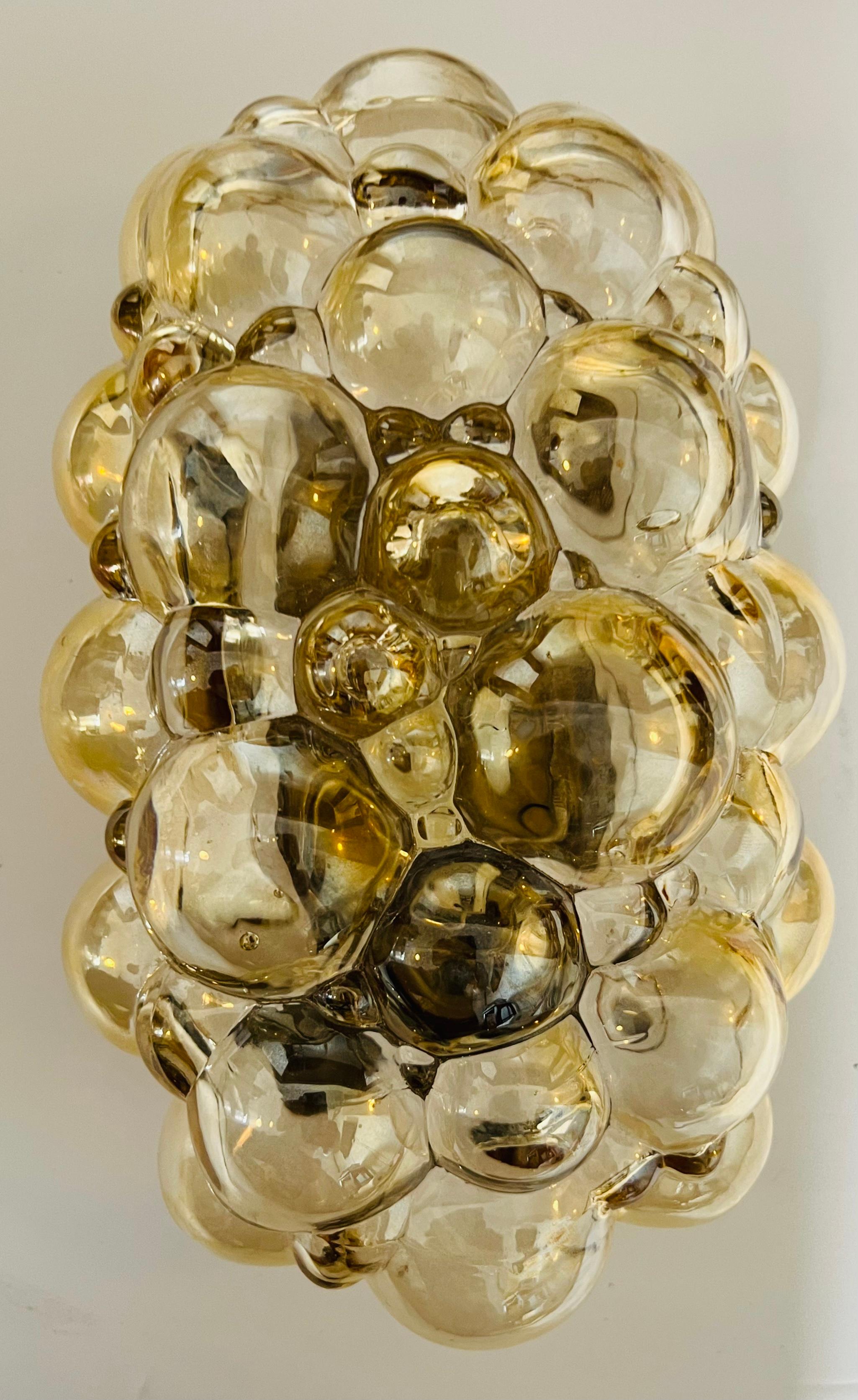 Mid-Century Modern Helena Tynell Limburg Golden Bubble Glass 1960 Wall Lamp