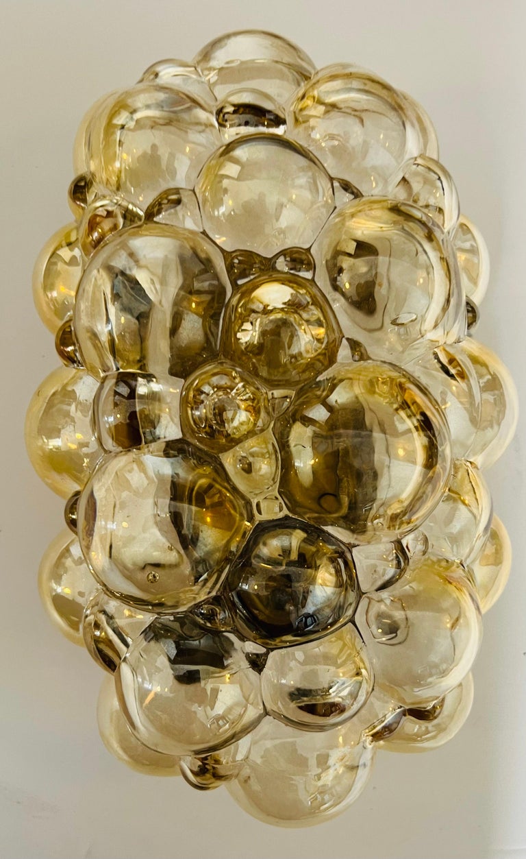 Mid-Century Modern Helena Tynell Limburg Golden Bubble Glass 1960 Wall Lamp For Sale