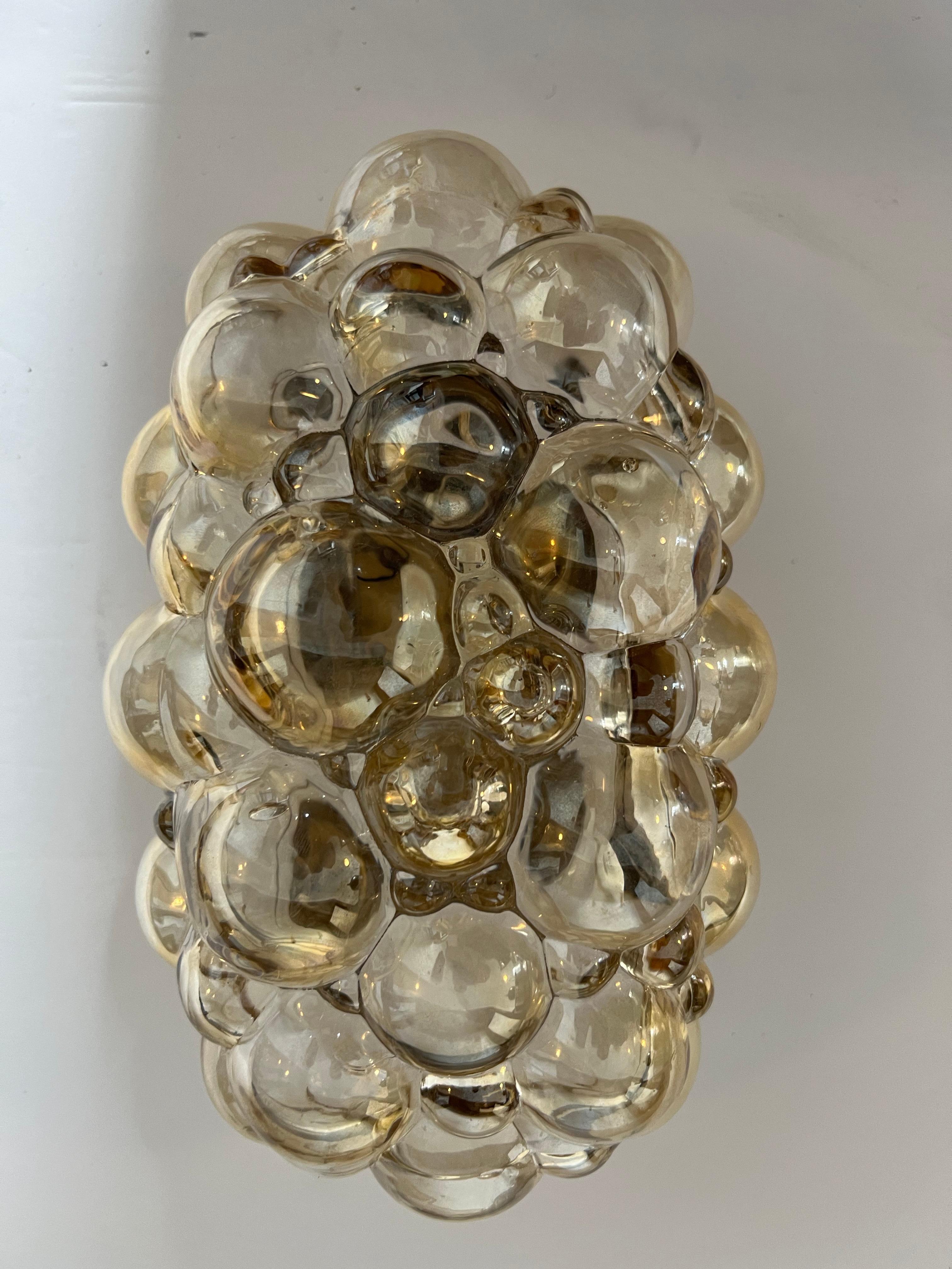 Mid-20th Century Helena Tynell Limburg Golden Bubble Glass 1960 Wall Lamp