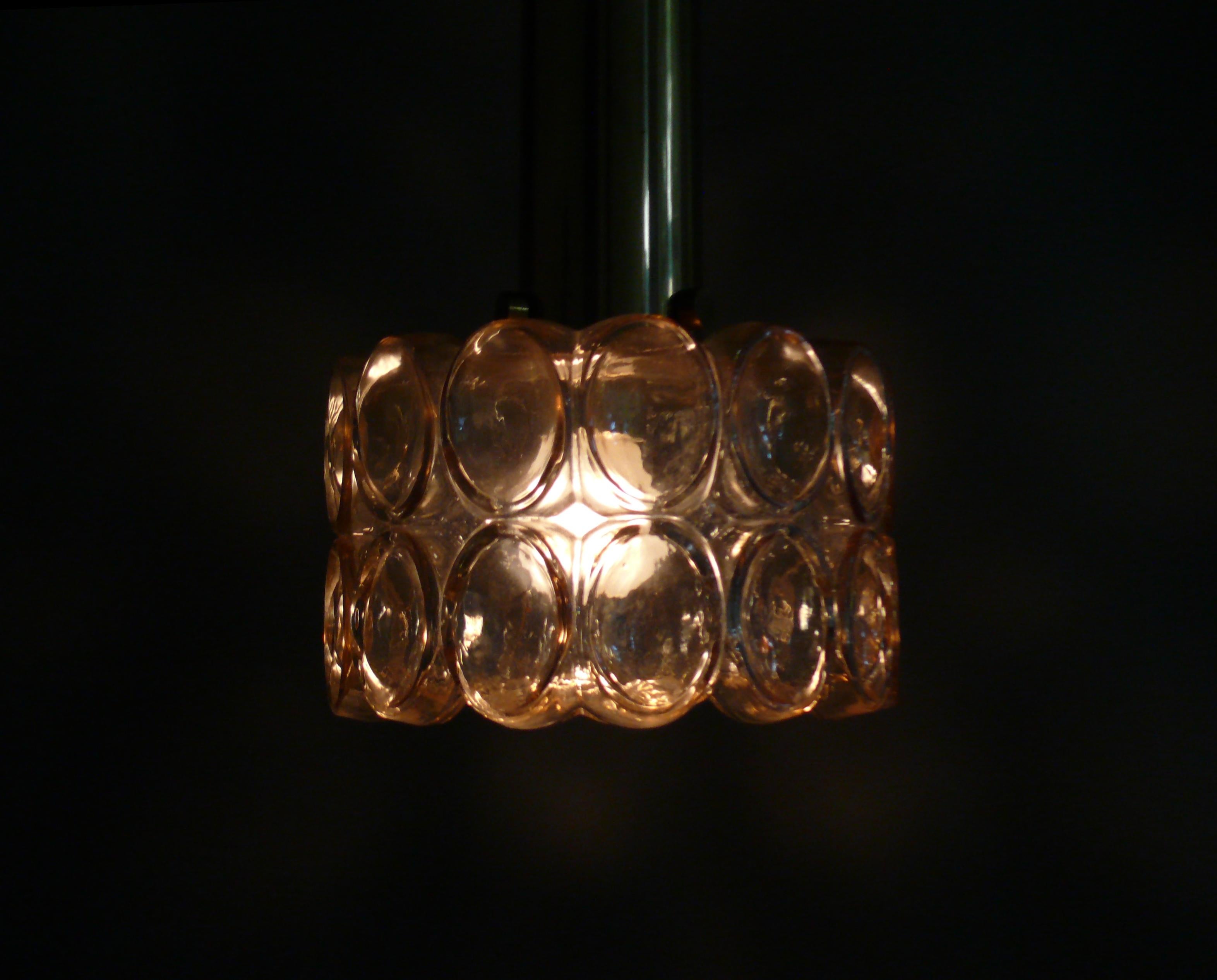 Lampada a sospensione Helena Tynell - Vetro e ottone, prodotta da Glashütte Limburg, anni '70 In condizioni buone in vendita a Schwerin, MV