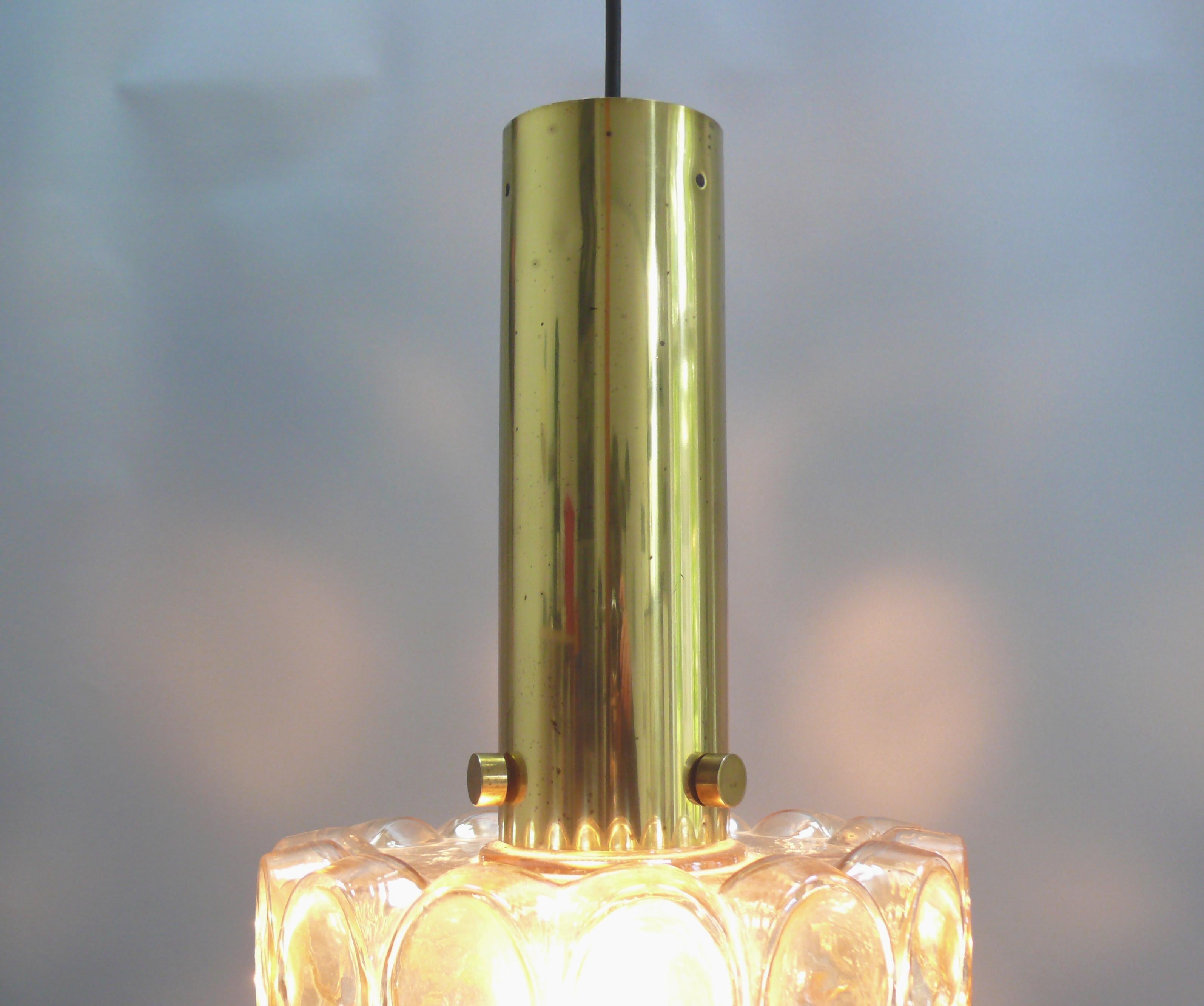 Fine XX secolo Lampada a sospensione Helena Tynell - Vetro e ottone, prodotta da Glashütte Limburg, anni '70 in vendita