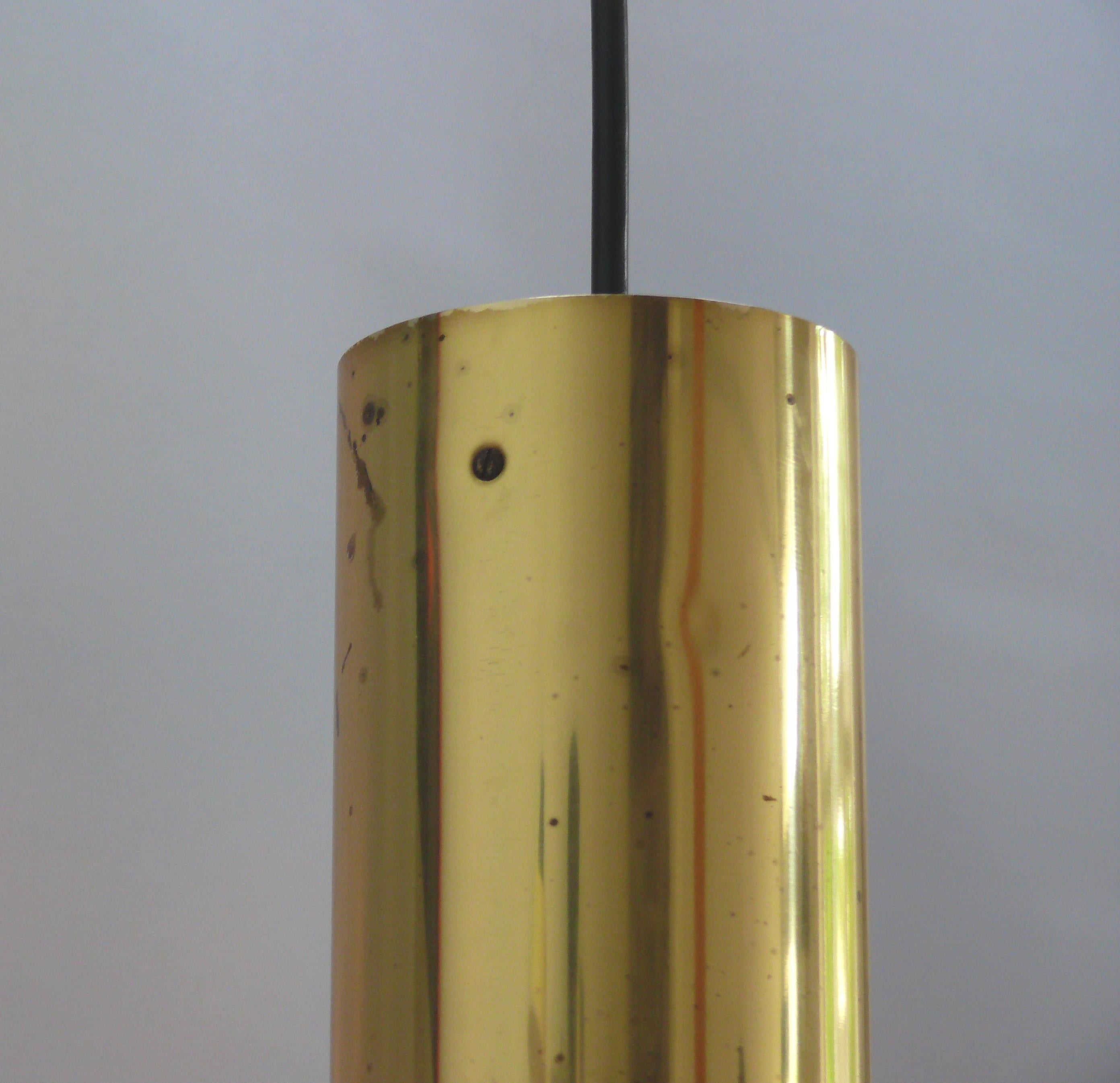 Lampada a sospensione Helena Tynell - Vetro e ottone, prodotta da Glashütte Limburg, anni '70 in vendita 1