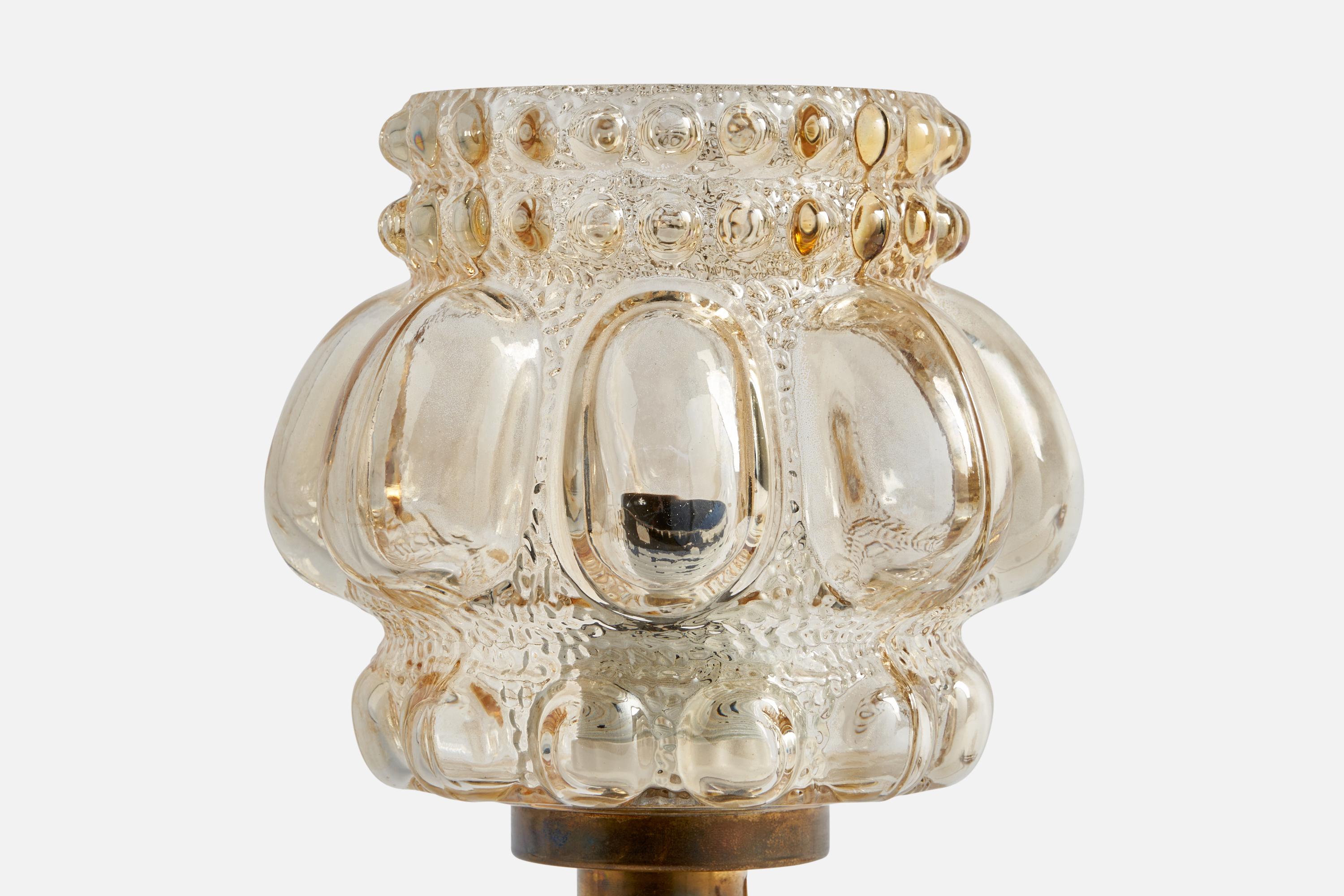 Mid-20th Century Helena Tynell, Table Lamp, Brass, Glass, Germany, 1960s For Sale