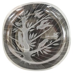 Helena Tynell, Theodor Käppi Engraved Bird Tree Model 6649, Riihimäen Lasi 1953