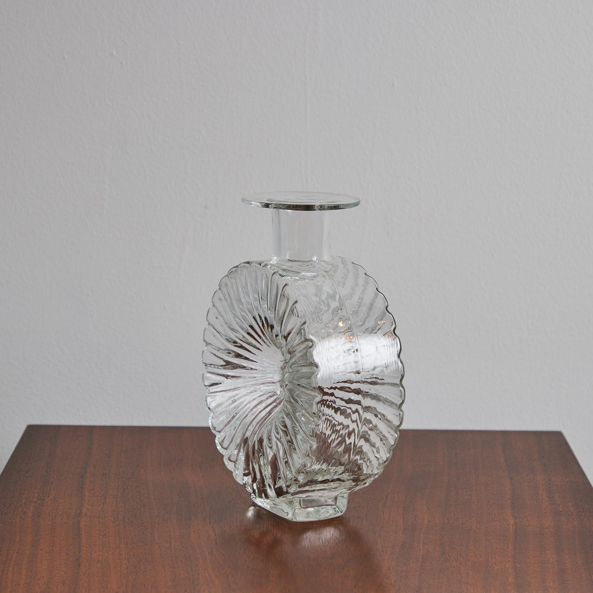 German Helena Tynell Transparent Blown Glass 'Aurinkopullo' Sun Vase for Riihimaen Lasi For Sale