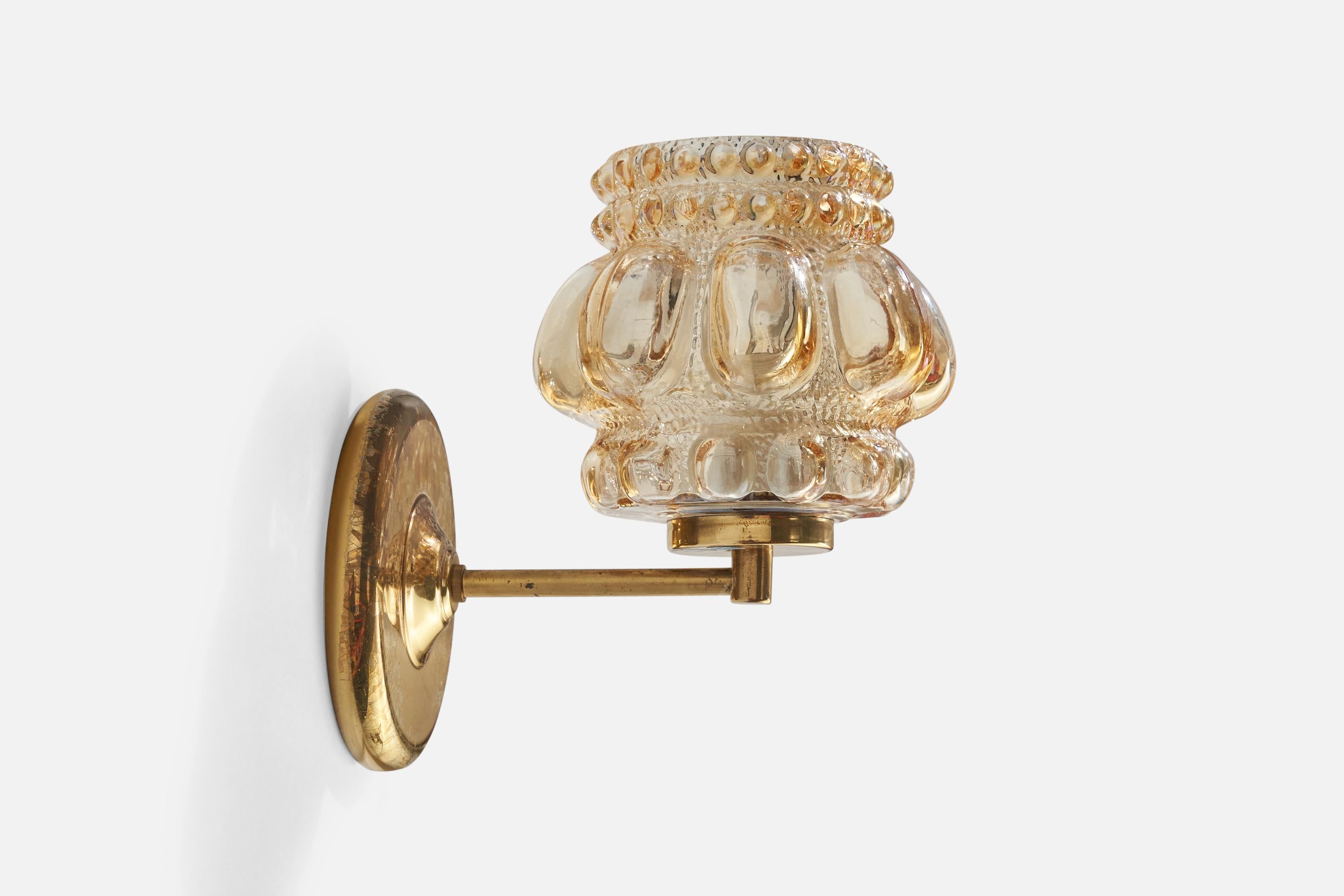 Mid-20th Century Helena Tynell, Wall Light, Glass, Brass, Germany, 1960s For Sale