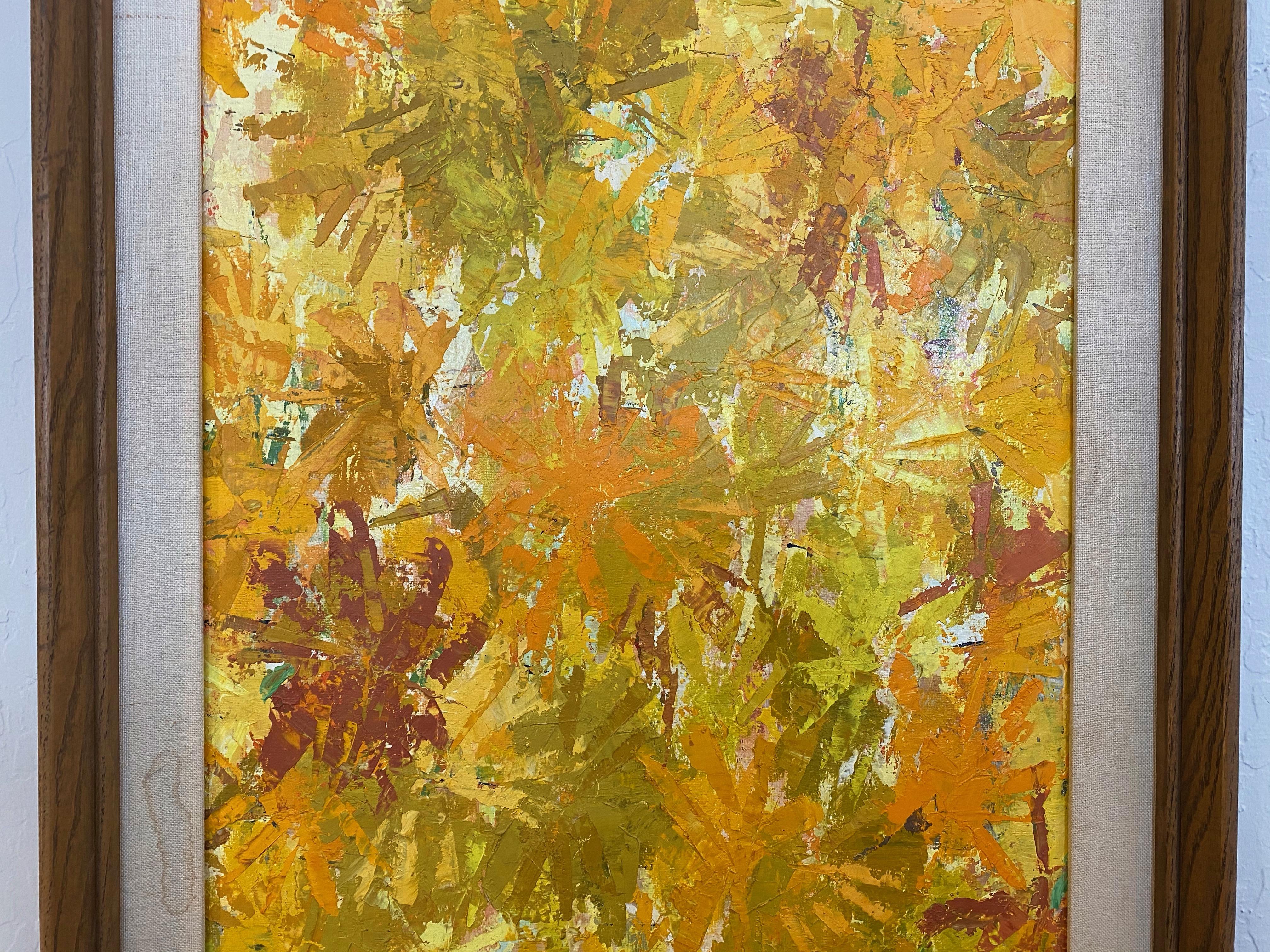 American Helena Willi “Autumn”, Expressionist Flora Oil Painting, c. 1960