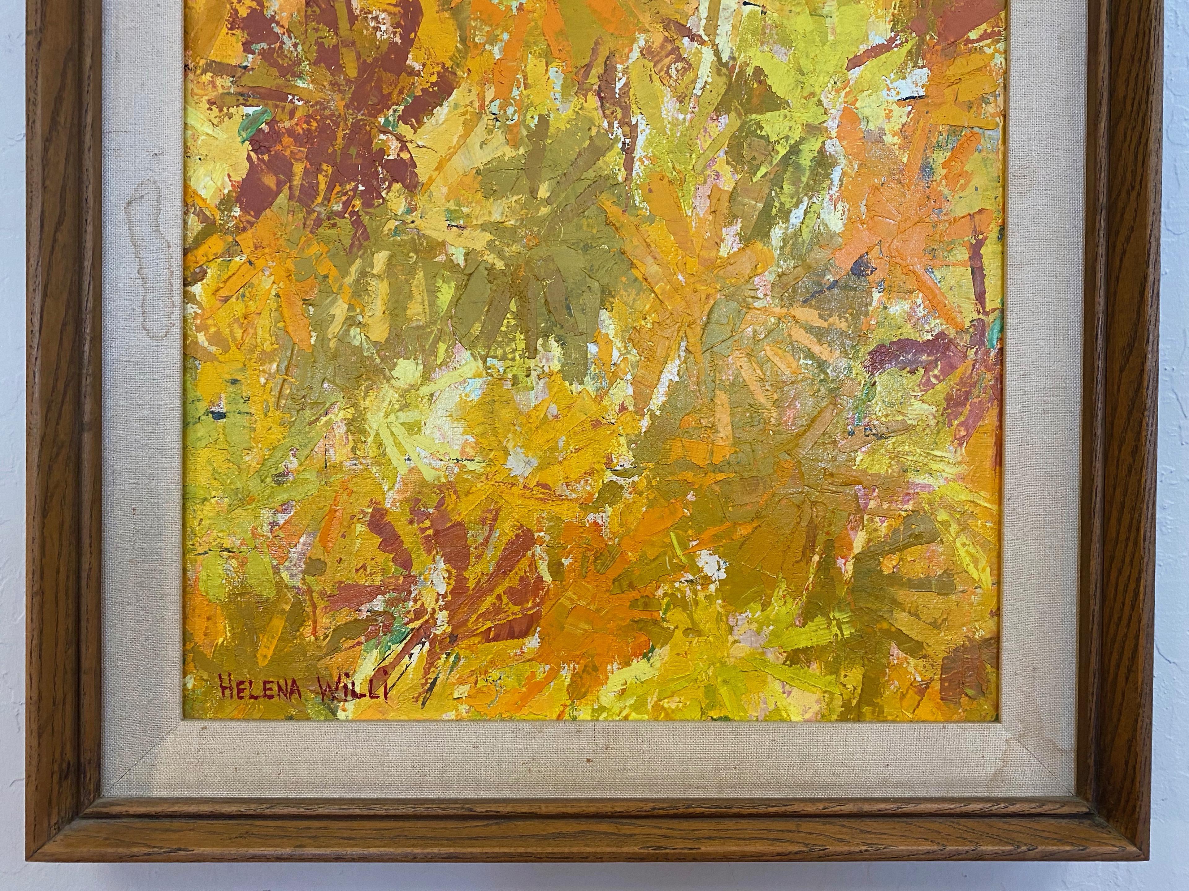 Helena Willi “Autumn”, Expressionist Flora Oil Painting, c. 1960 In Good Condition In San Francisco, CA