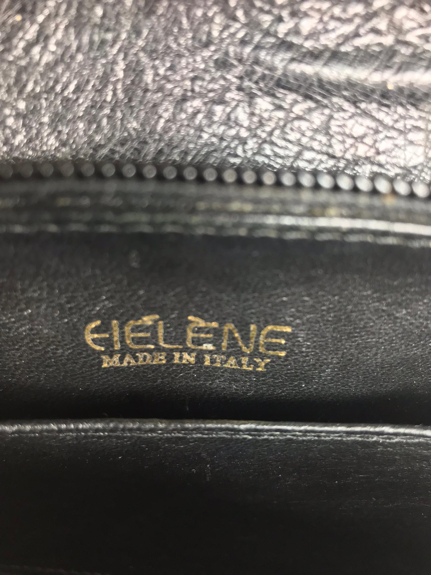 Helene Black Ostrich Cross Body/Clutch handbag Made in Italy 1990s For Sale 3