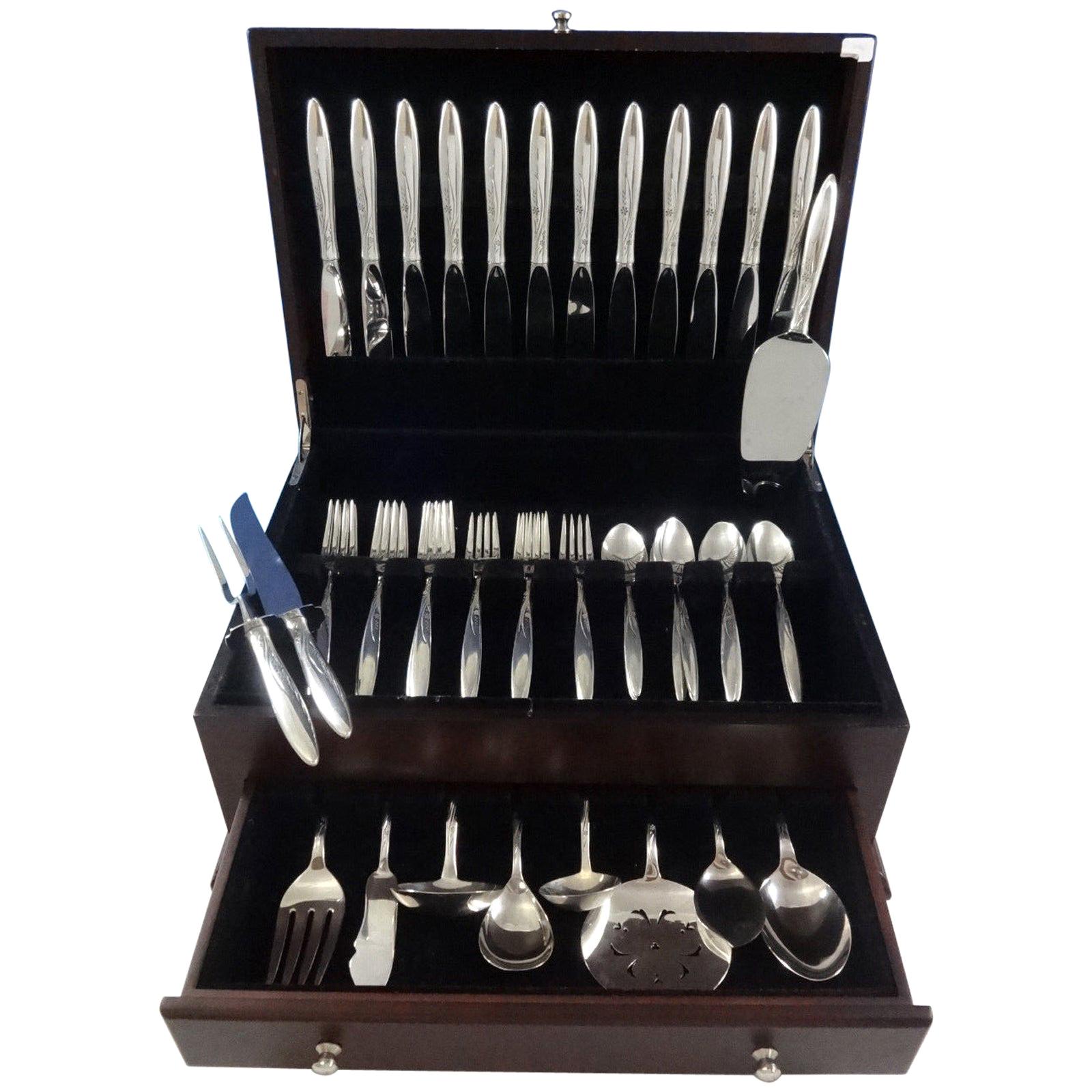 Helene by Easterling Sterling Silver Flatware Set for 12 Service 59 Pieces